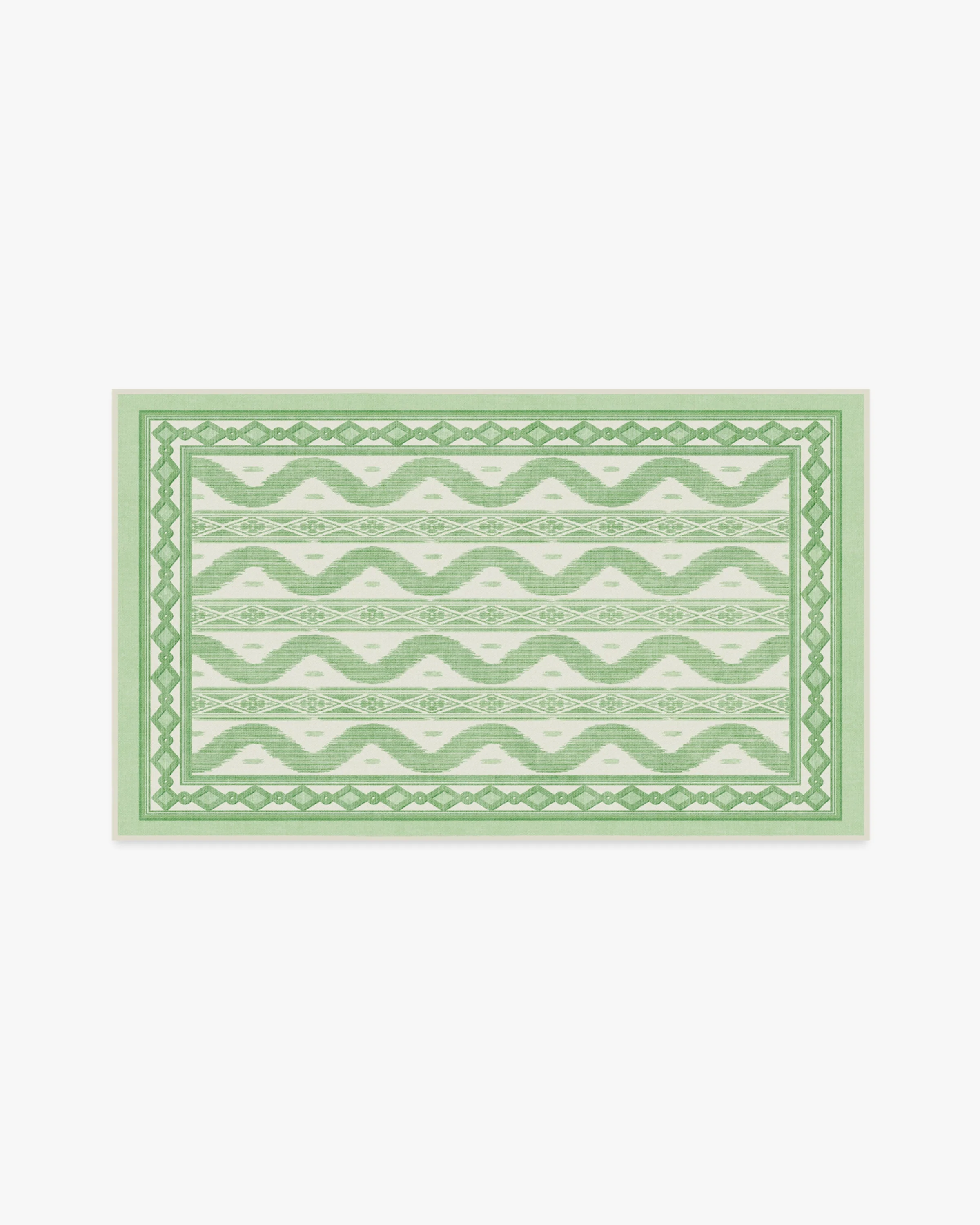 Ava Ikat Green Flatwoven Rug by Mrs. Alice