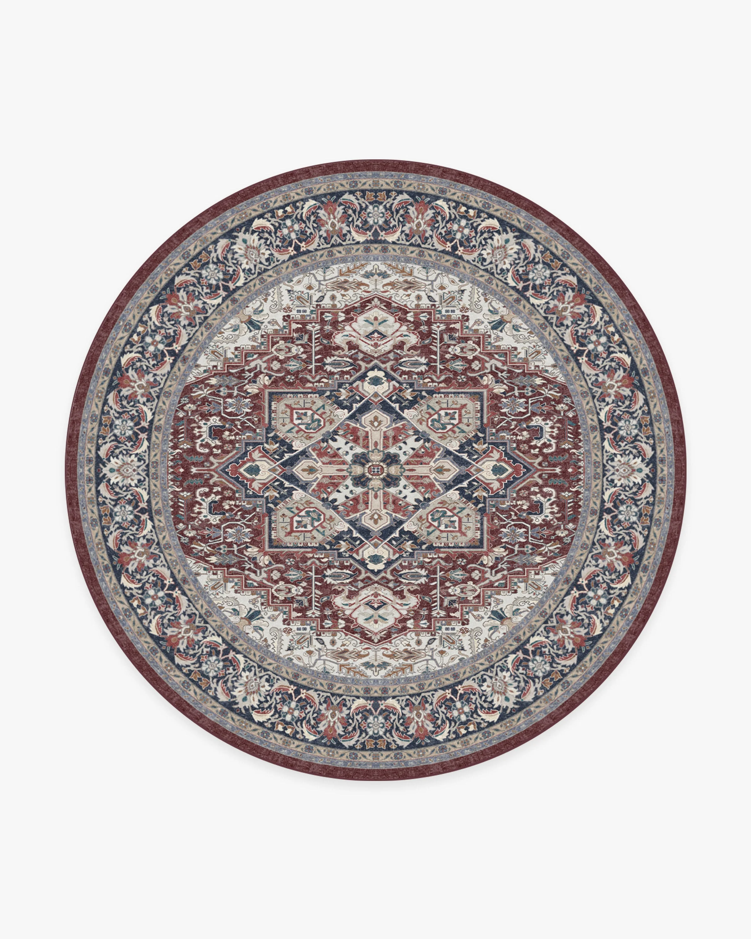 Hendesi Heriz Bordeaux Rug