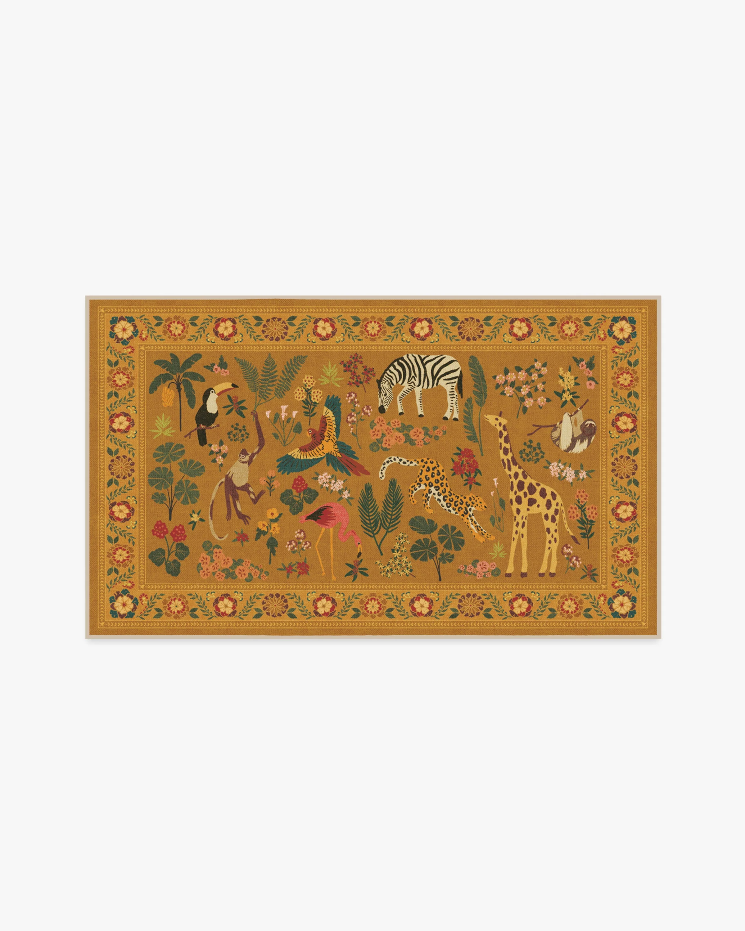 Jingle Jungle Ochre Flatwoven Rug by Iris Apfel