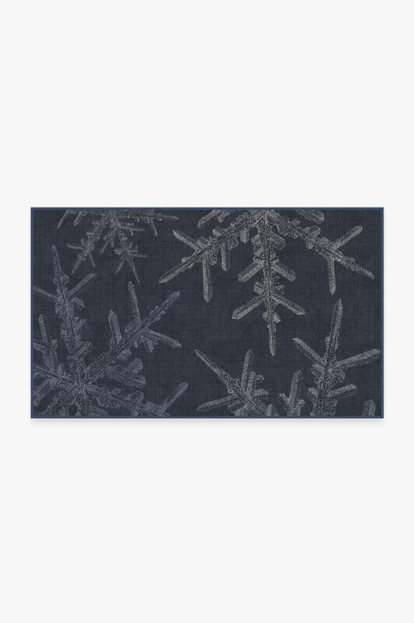 Snowflake Navy Flatwoven Rug