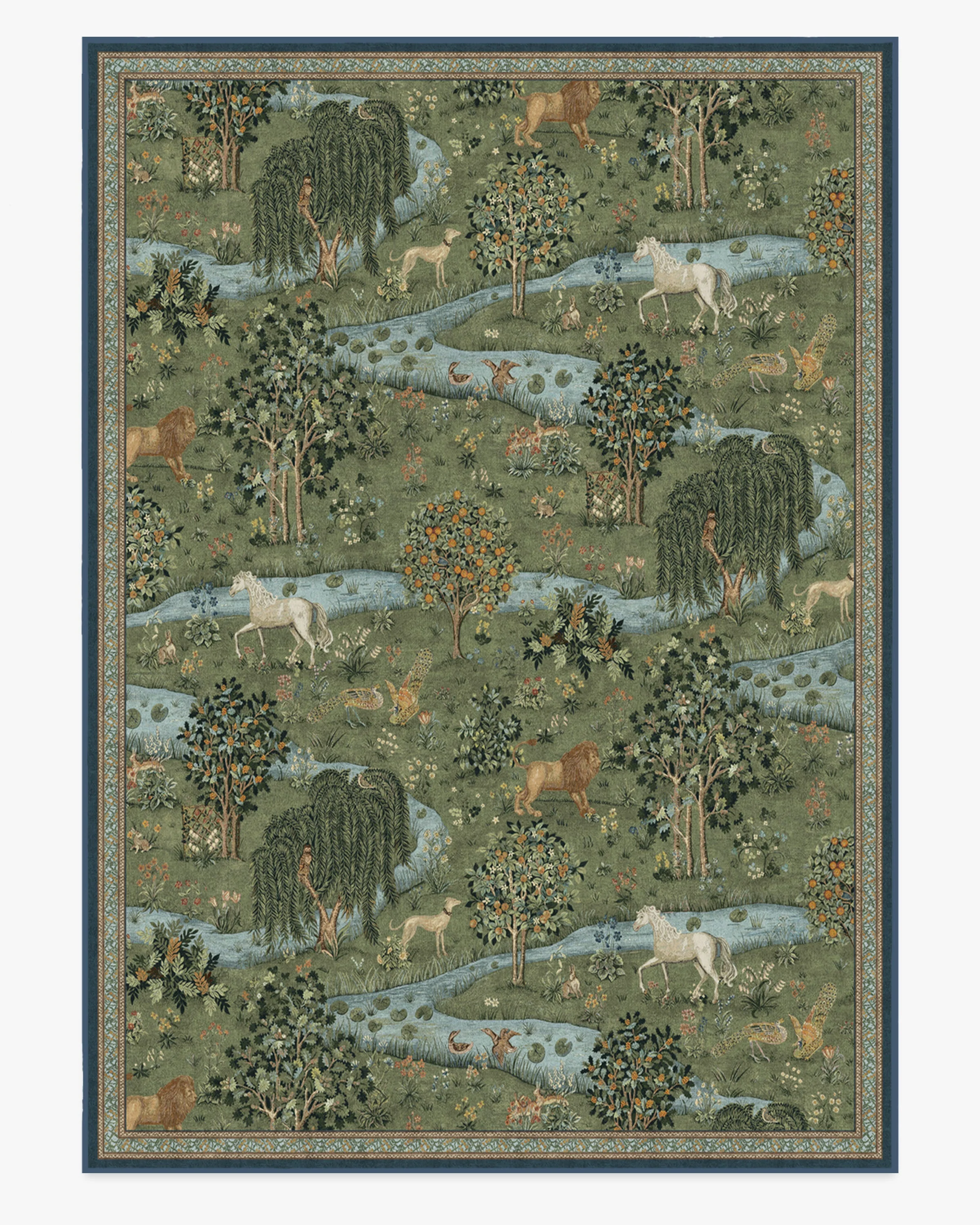 Owl & Willow Green Flatwoven Rug by Morris & Co.