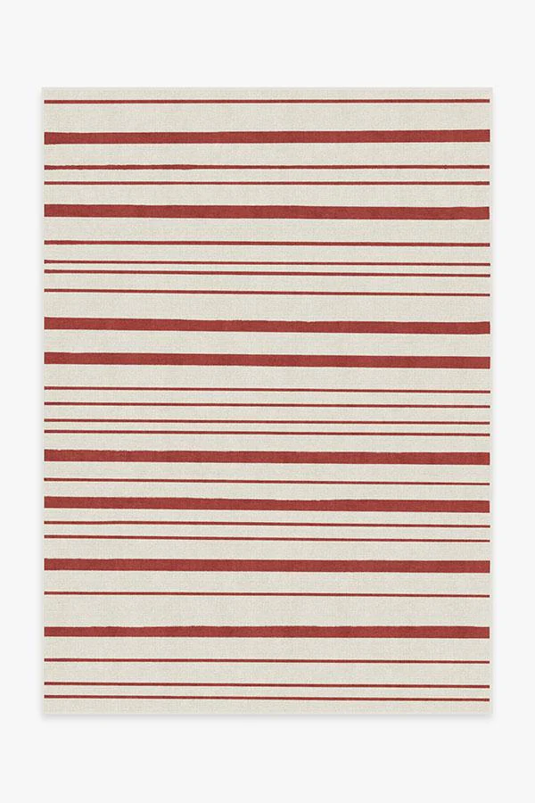 Hudson Stripe Red Flatwoven Rug