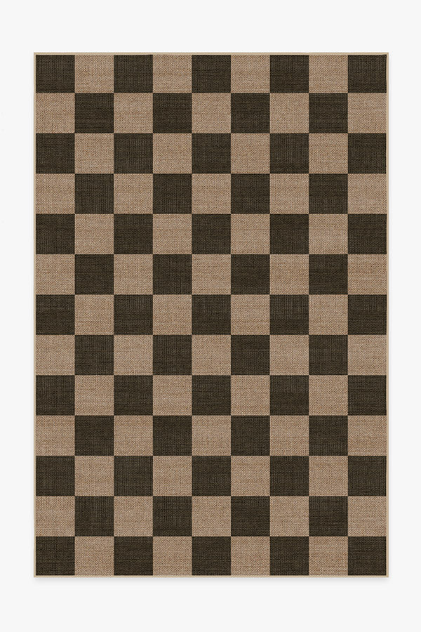 Checkerboard Soft Black Re-Jute Rug