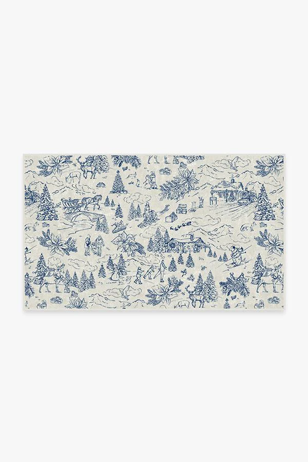 Winter Toile Blue Flatwoven Rug