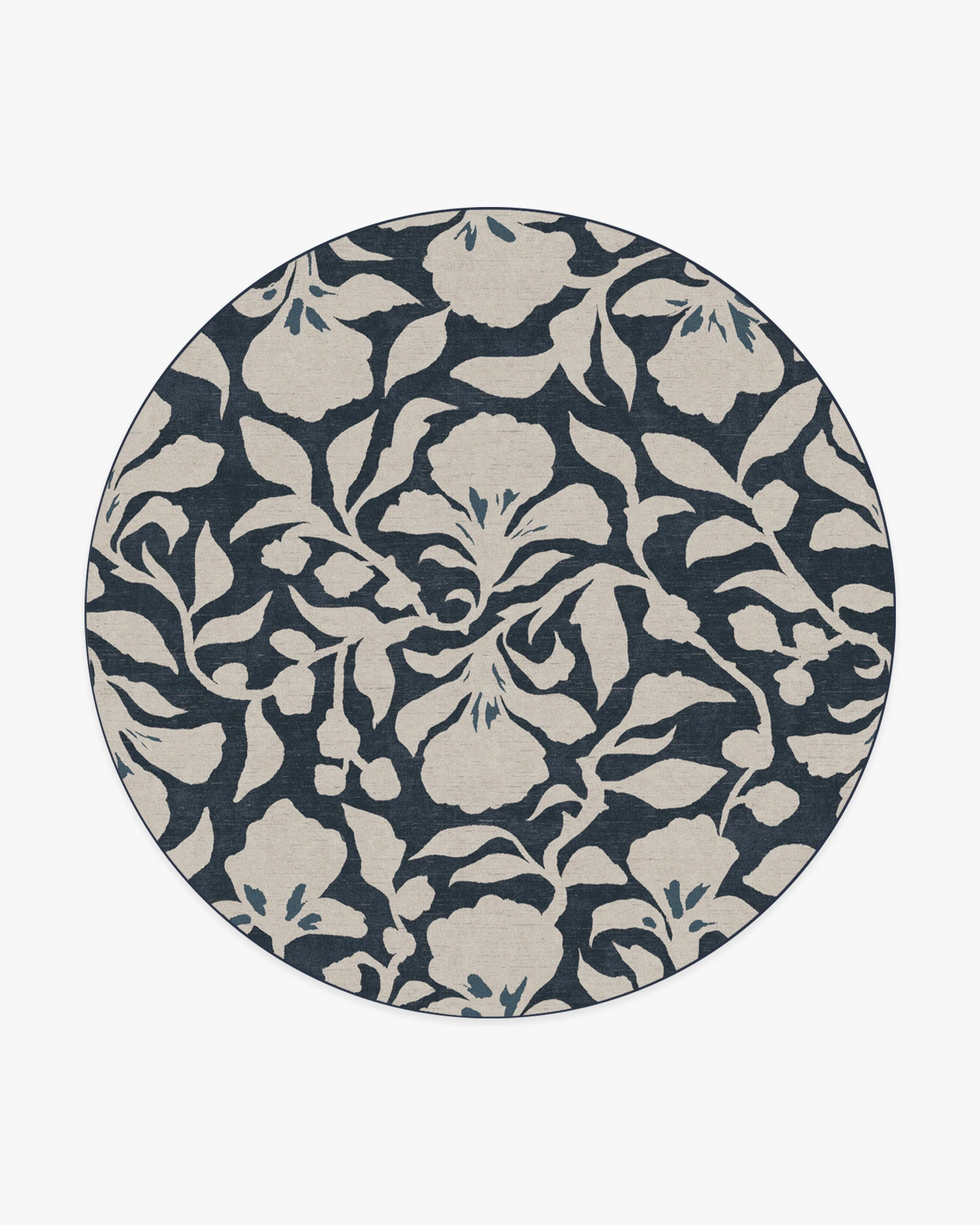 Flora Ink Blue & Ivory Rug by The Hiltons