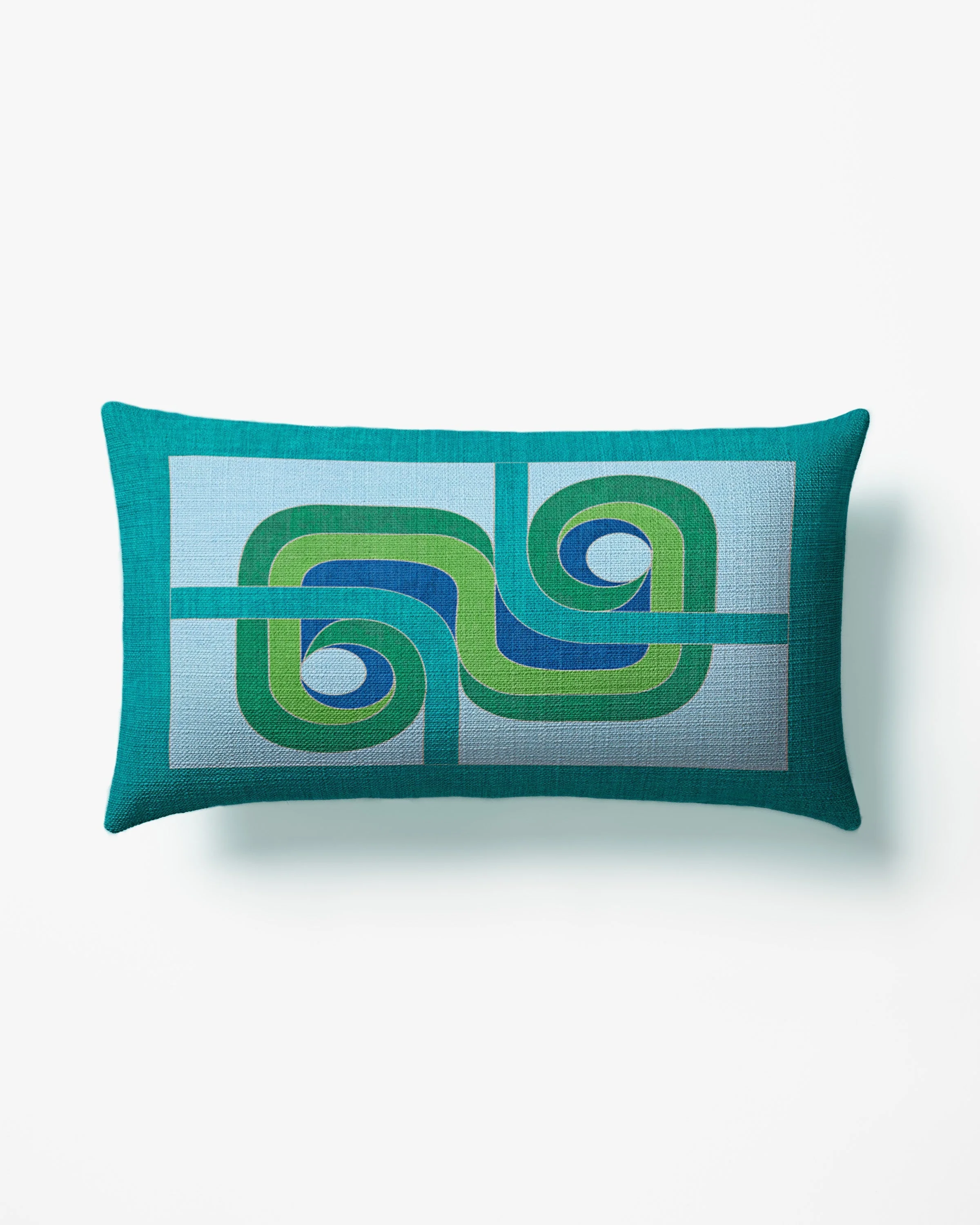 Madrid Turquoise & Green Woven Throw Pillow by Jonathan Adler
