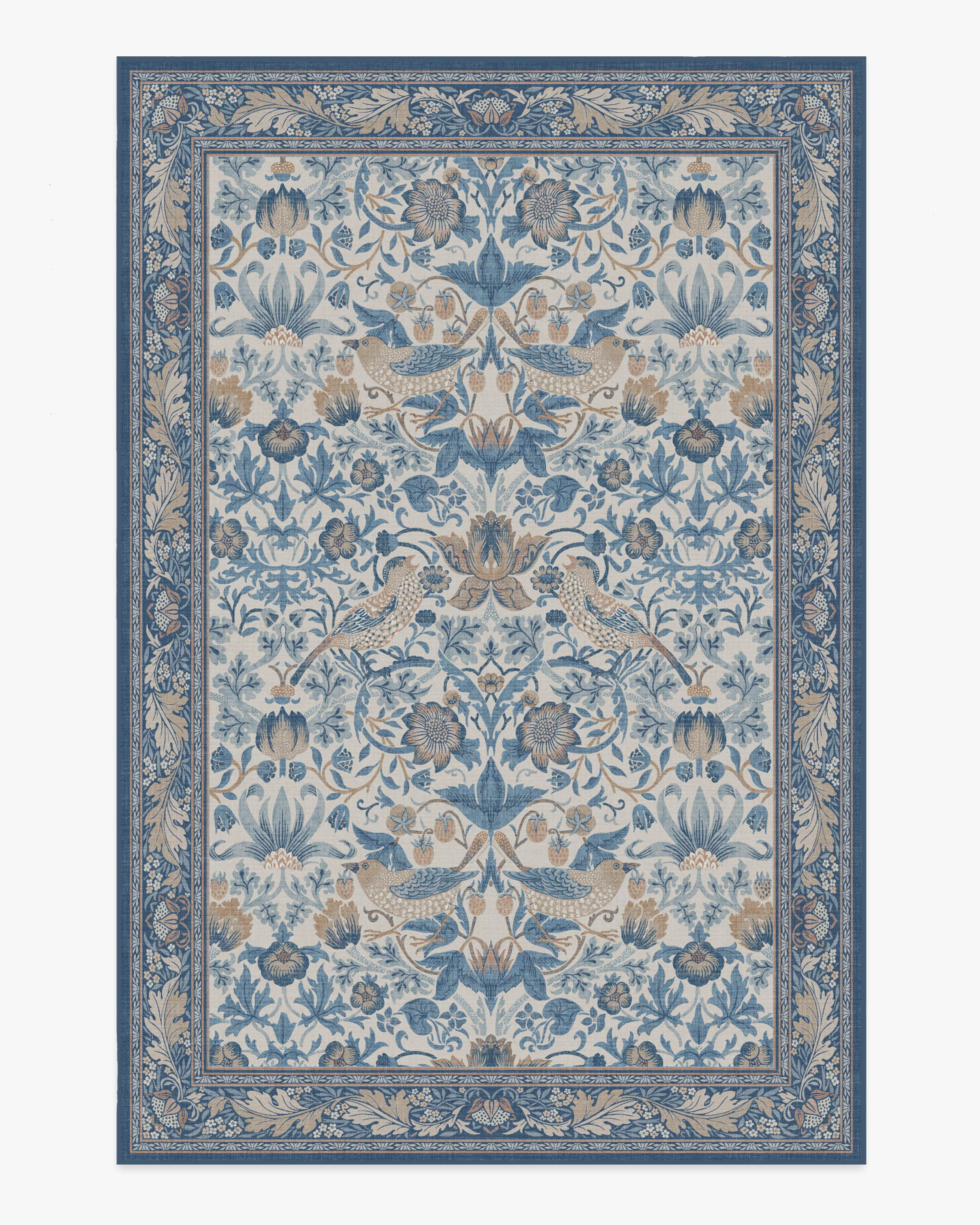 Strawberry Thief Indigo & Ivory Rug by Morris & Co.