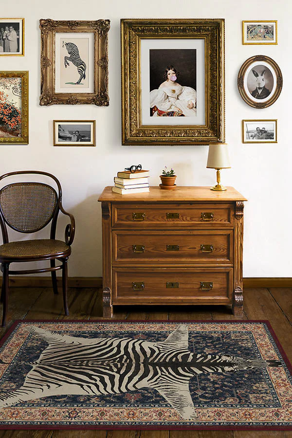 On Safari Sapphire Flatwoven Rug by Iris Apfel