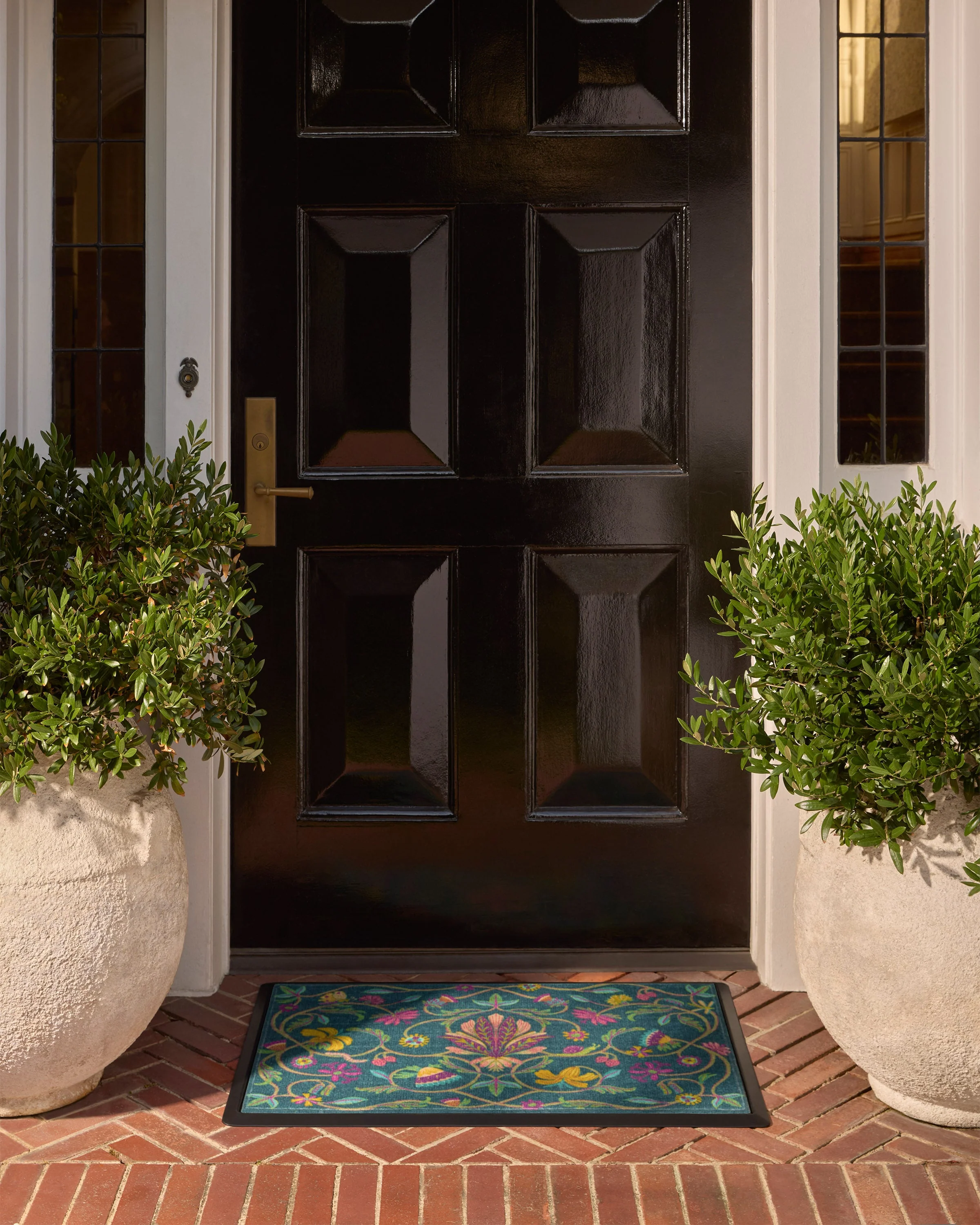 Tendril Teal Doormat by Iris Apfel