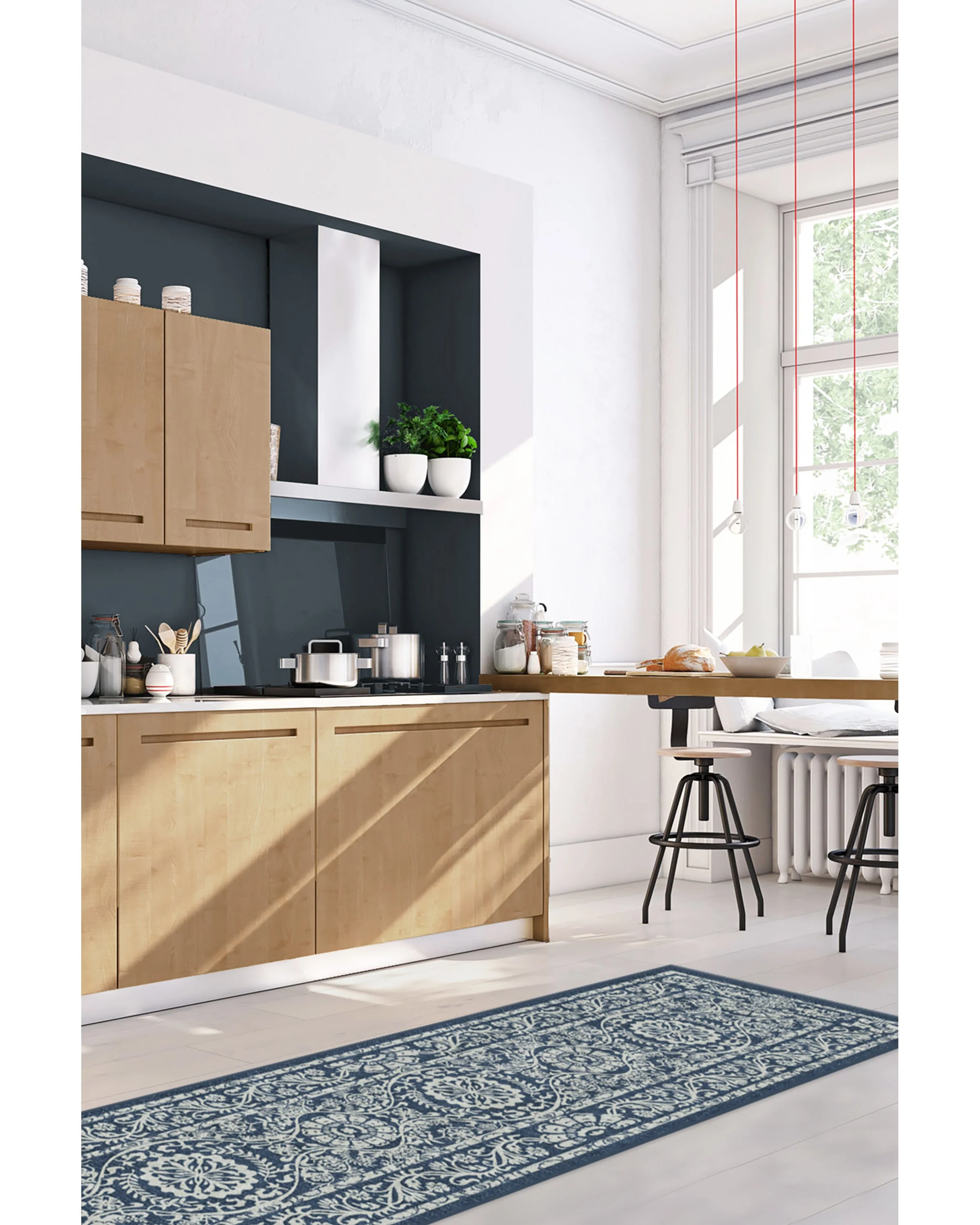 Delphina Navy Blue Flatwoven Rug