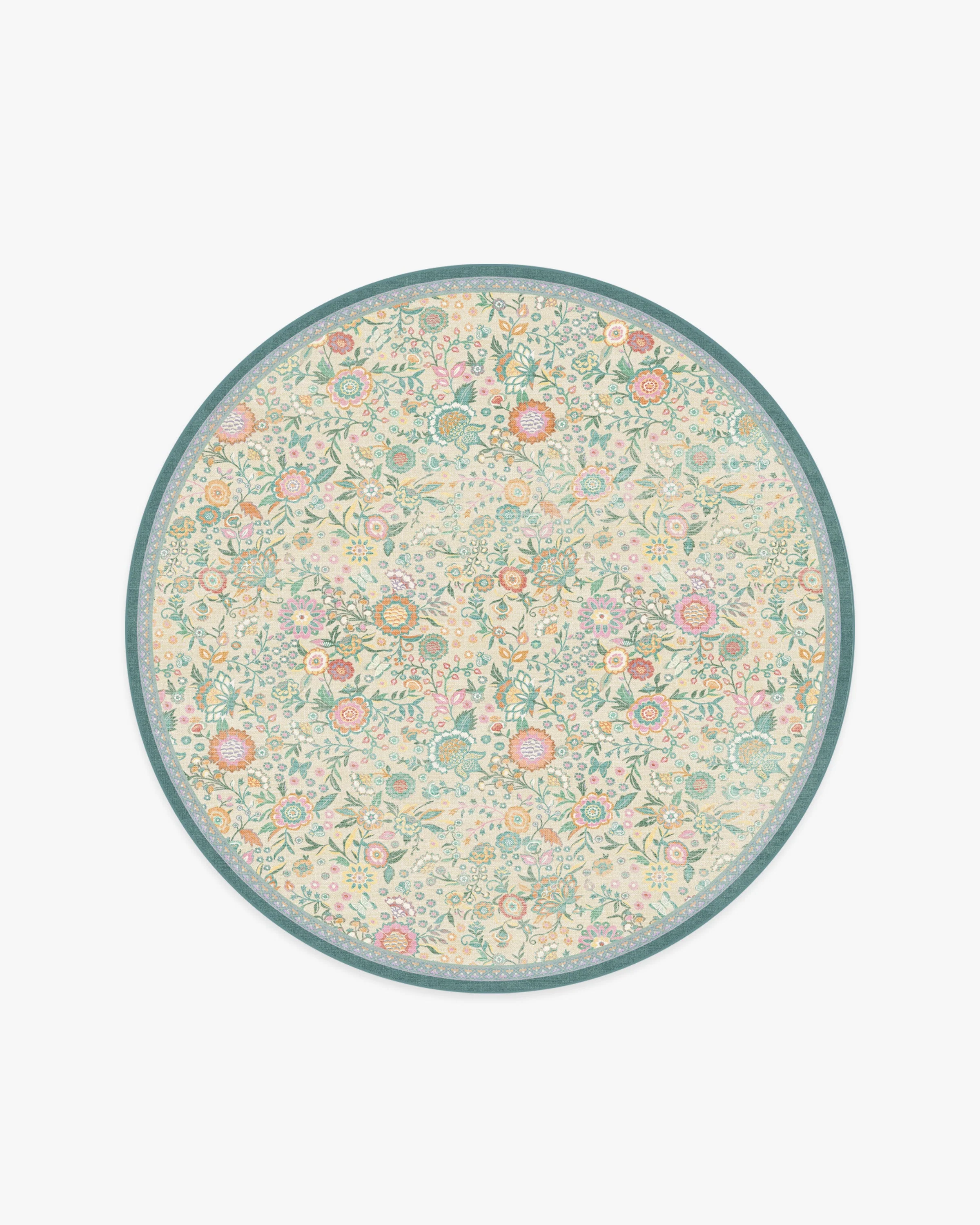 Royal Garden Ivory & Jade Rug by Bridgerton