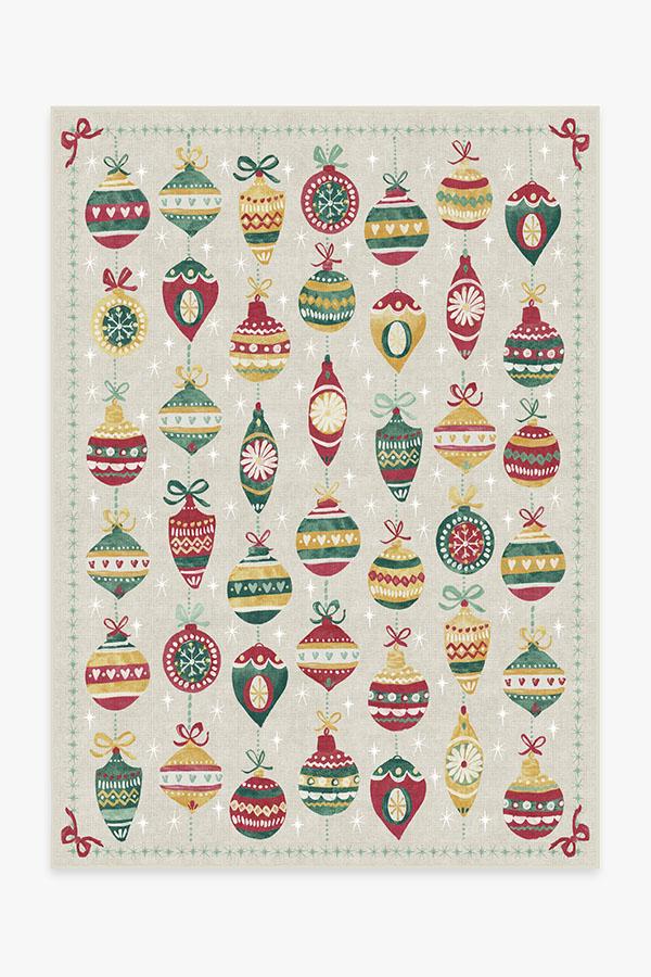 Festive Garland Holiday Shortbread Flatwoven Rug