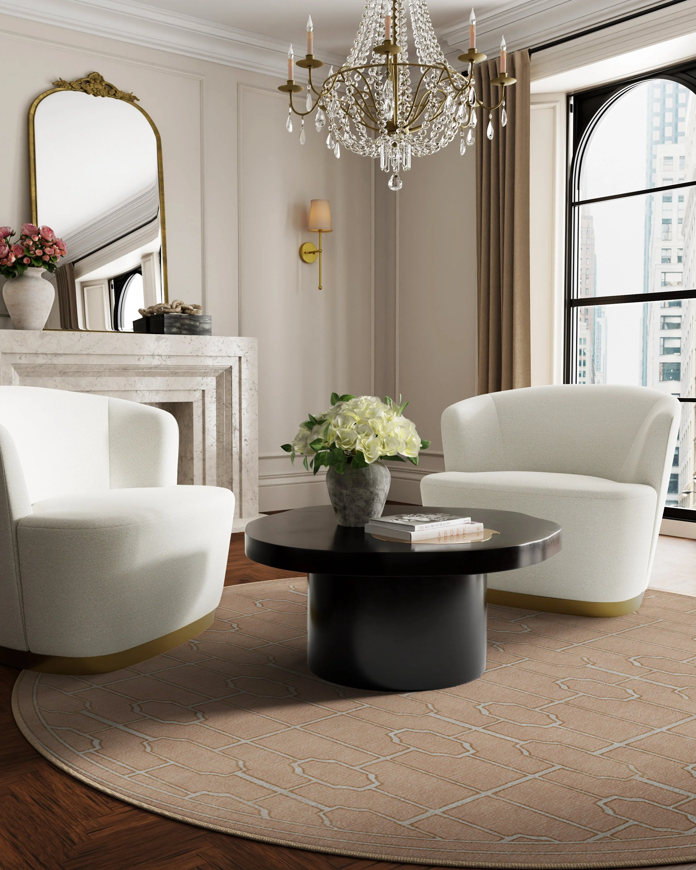 Diana Trellis Rose Gold Rug by The Hiltons