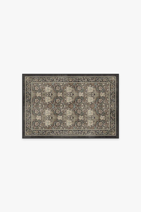 Honeysuckle & Tulip Dark Wood Flatwoven Rug by Morris & Co.