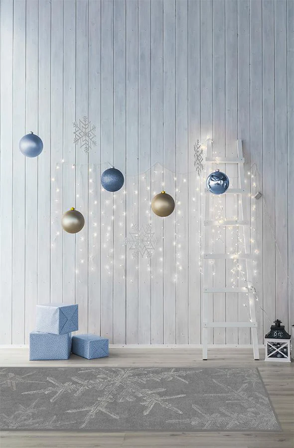 Snowflake Silver Flatwoven Rug
