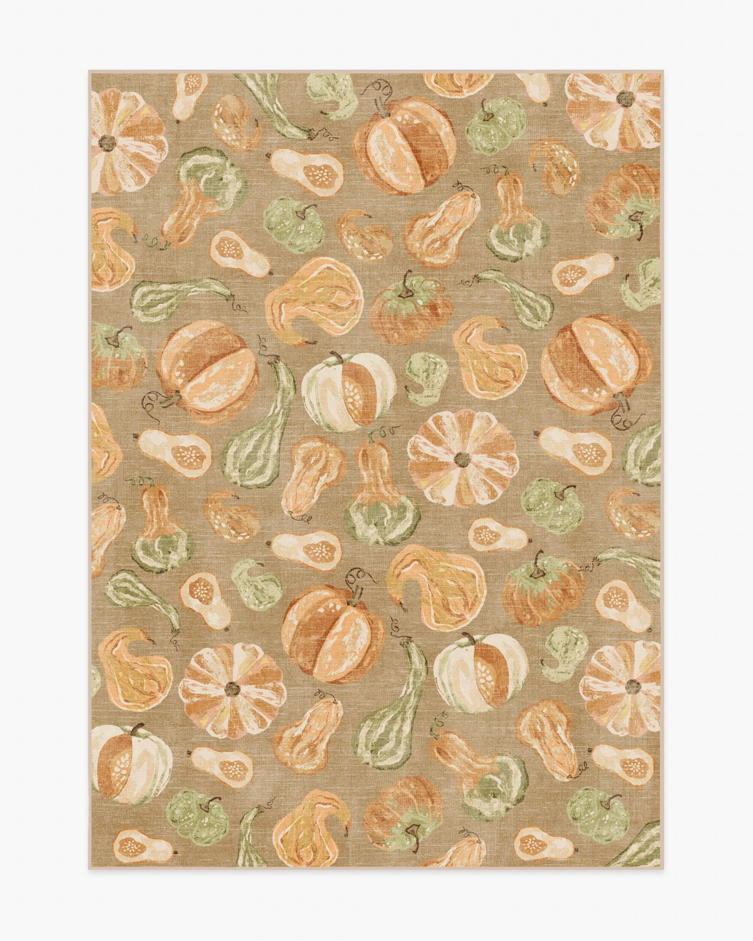 Harvest Veggies Orange & Green Flatwoven Rug