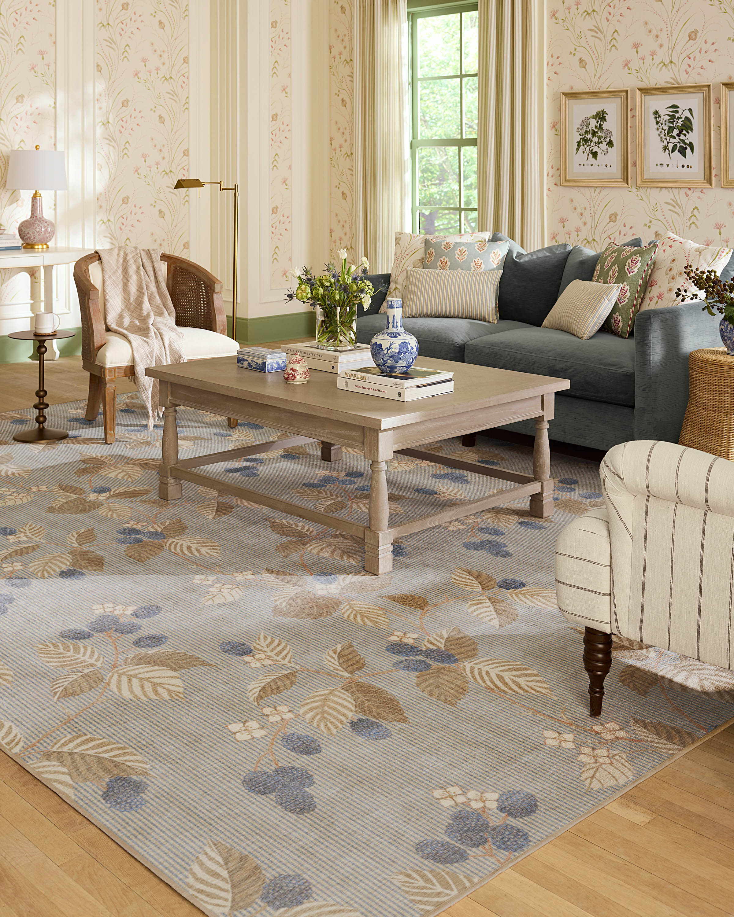 Rubus Azure & Fawn Rug by Sanderson