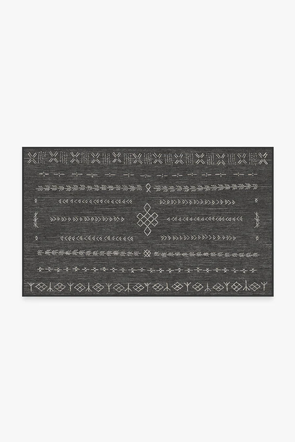 Astrid Soft Black Flatwoven Rug