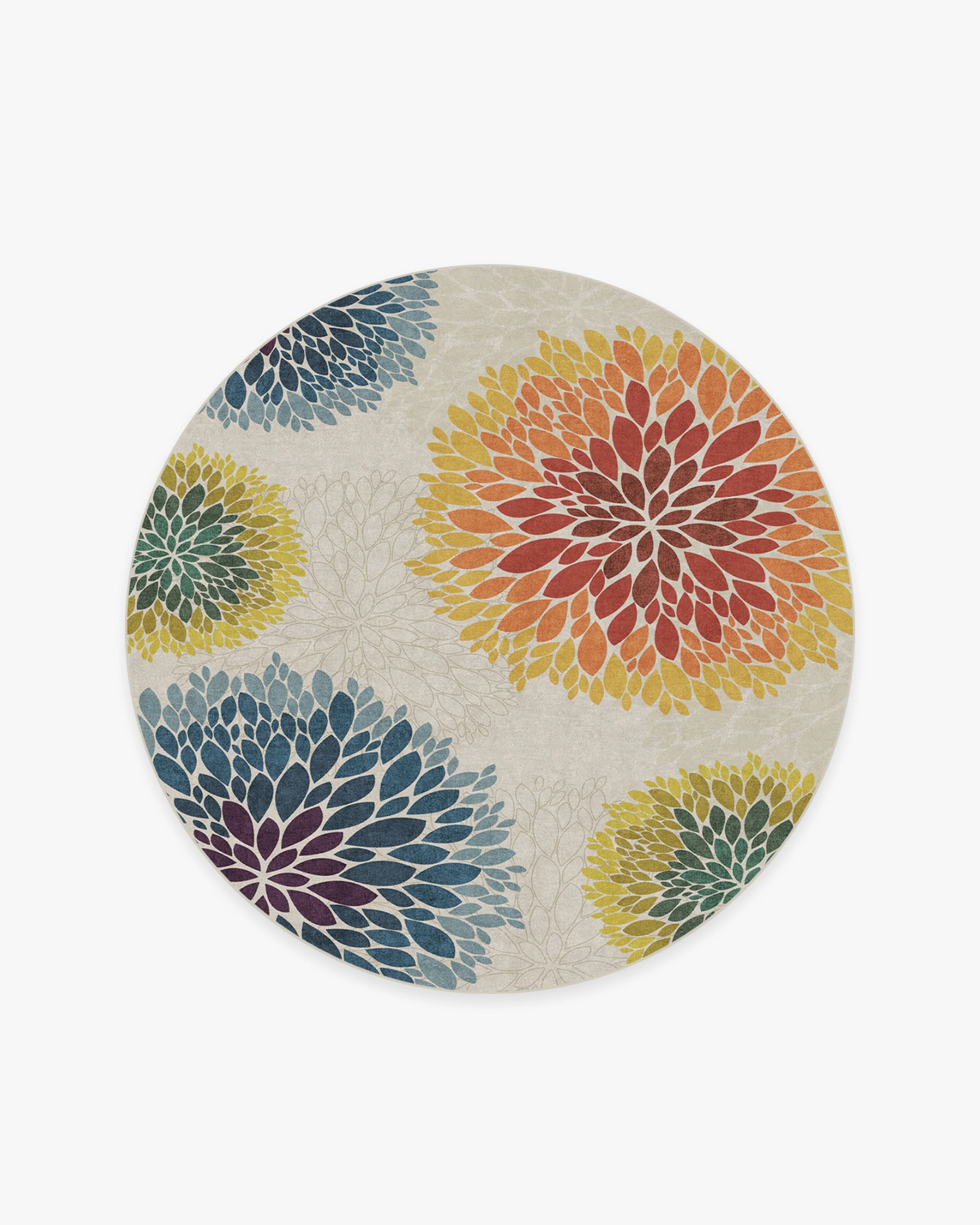 Floral Medallion Multicolor Flatwoven Rug