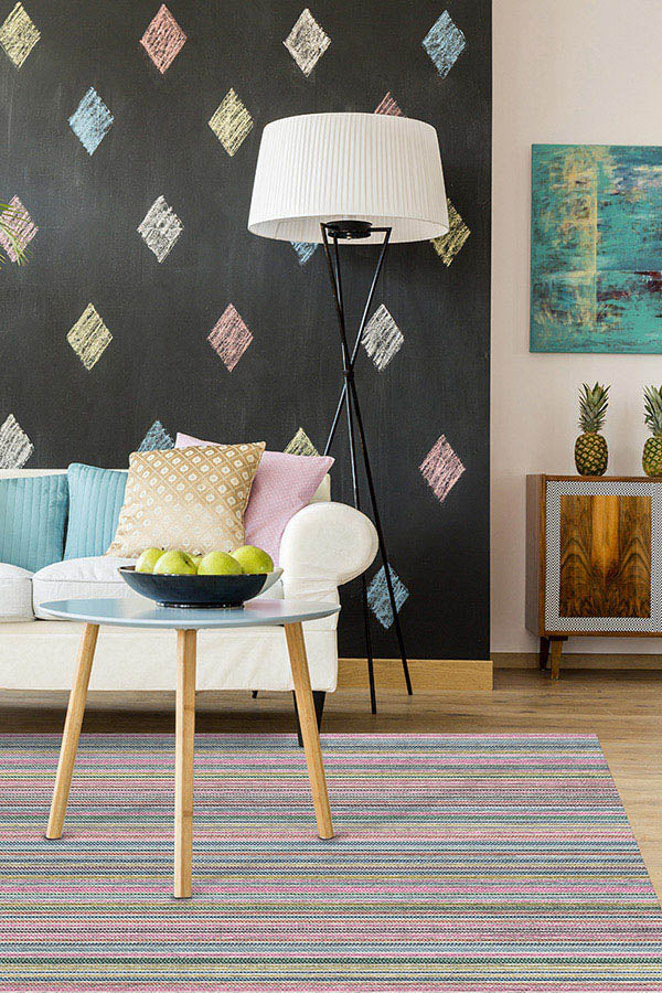 Multi Stripe Polychrome Rug