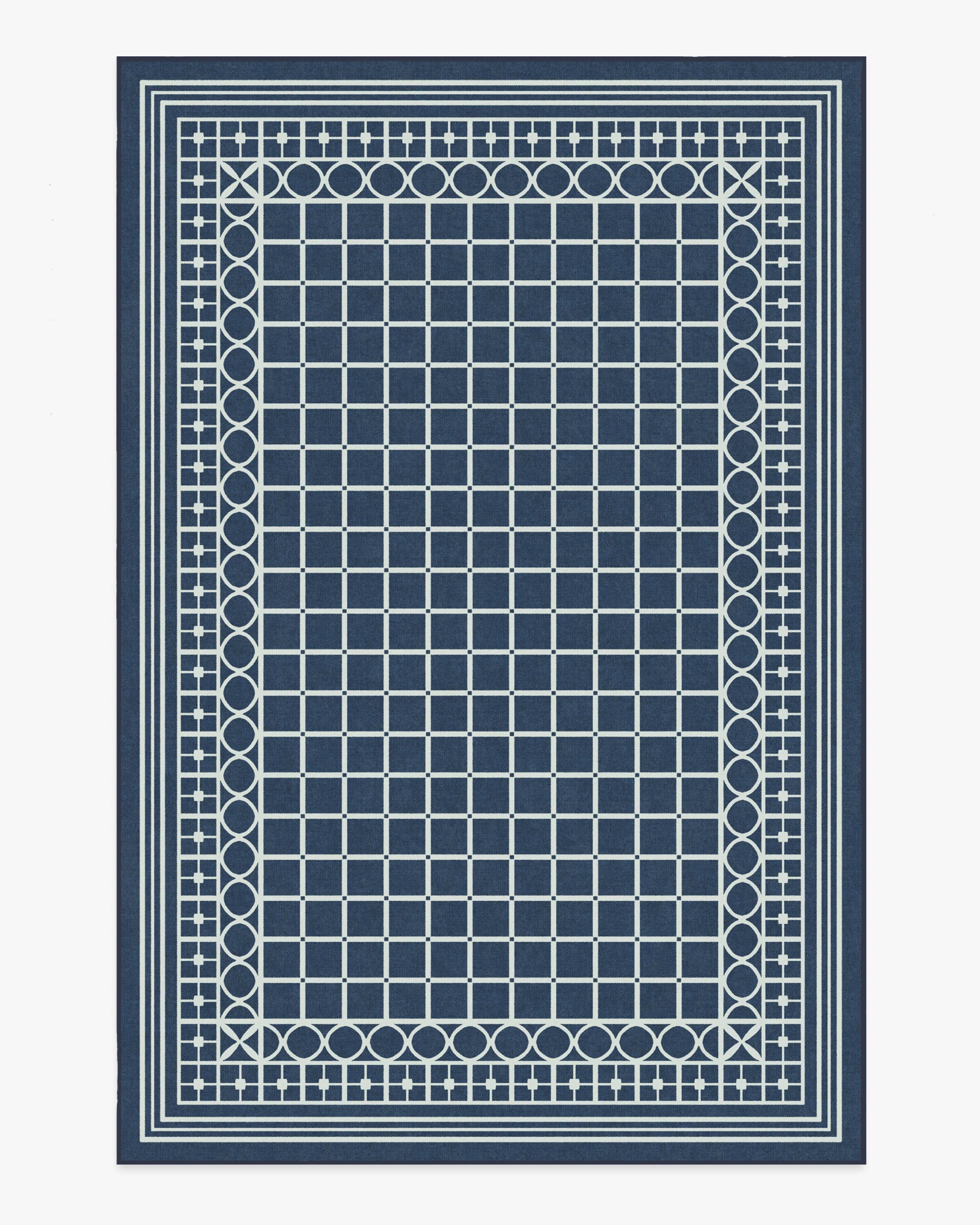 Palm Beach Navy Flatwoven Rug by Gray Malin