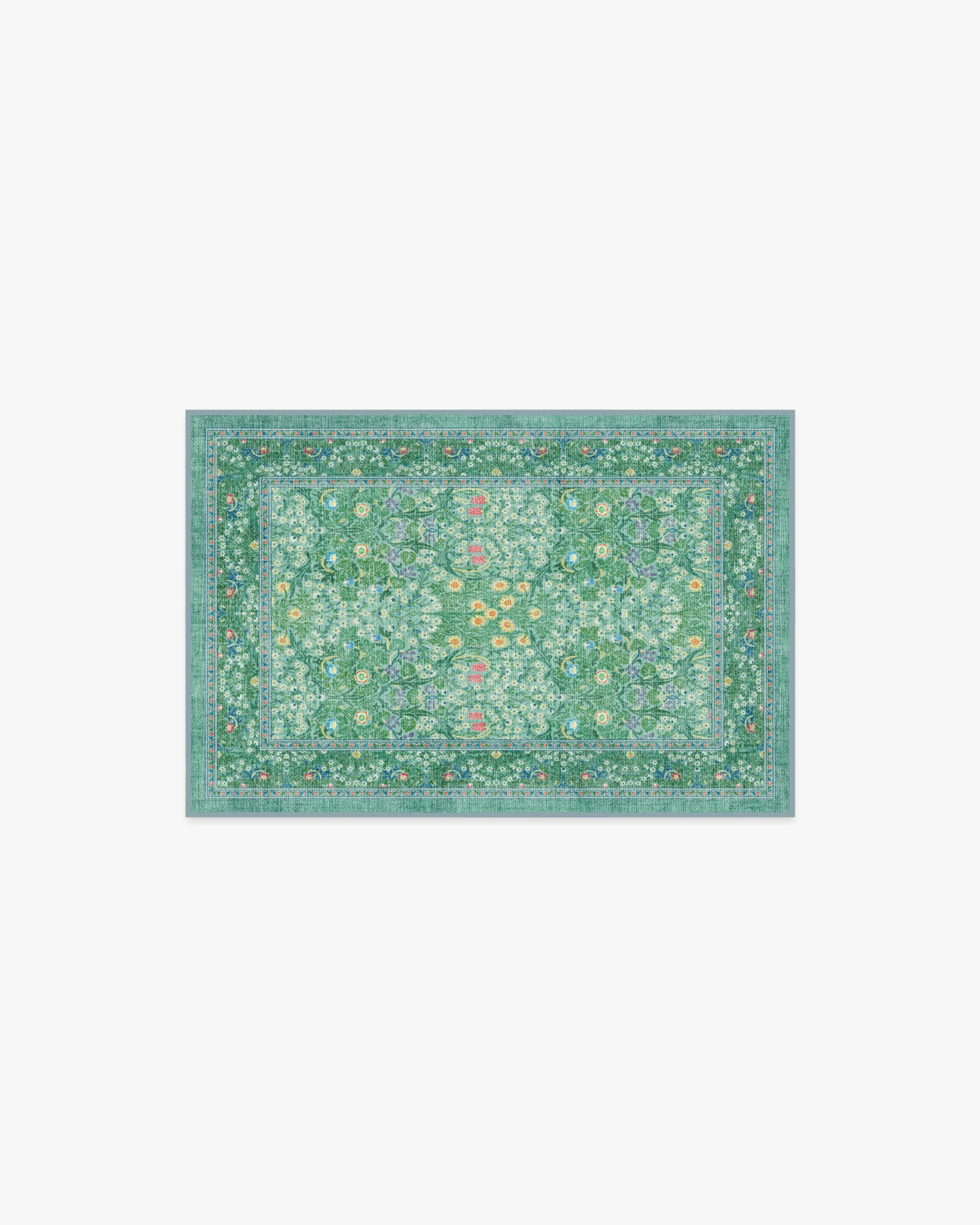 Blackthorn Multicolor Jade Flatwoven Rug by Morris & Co.
