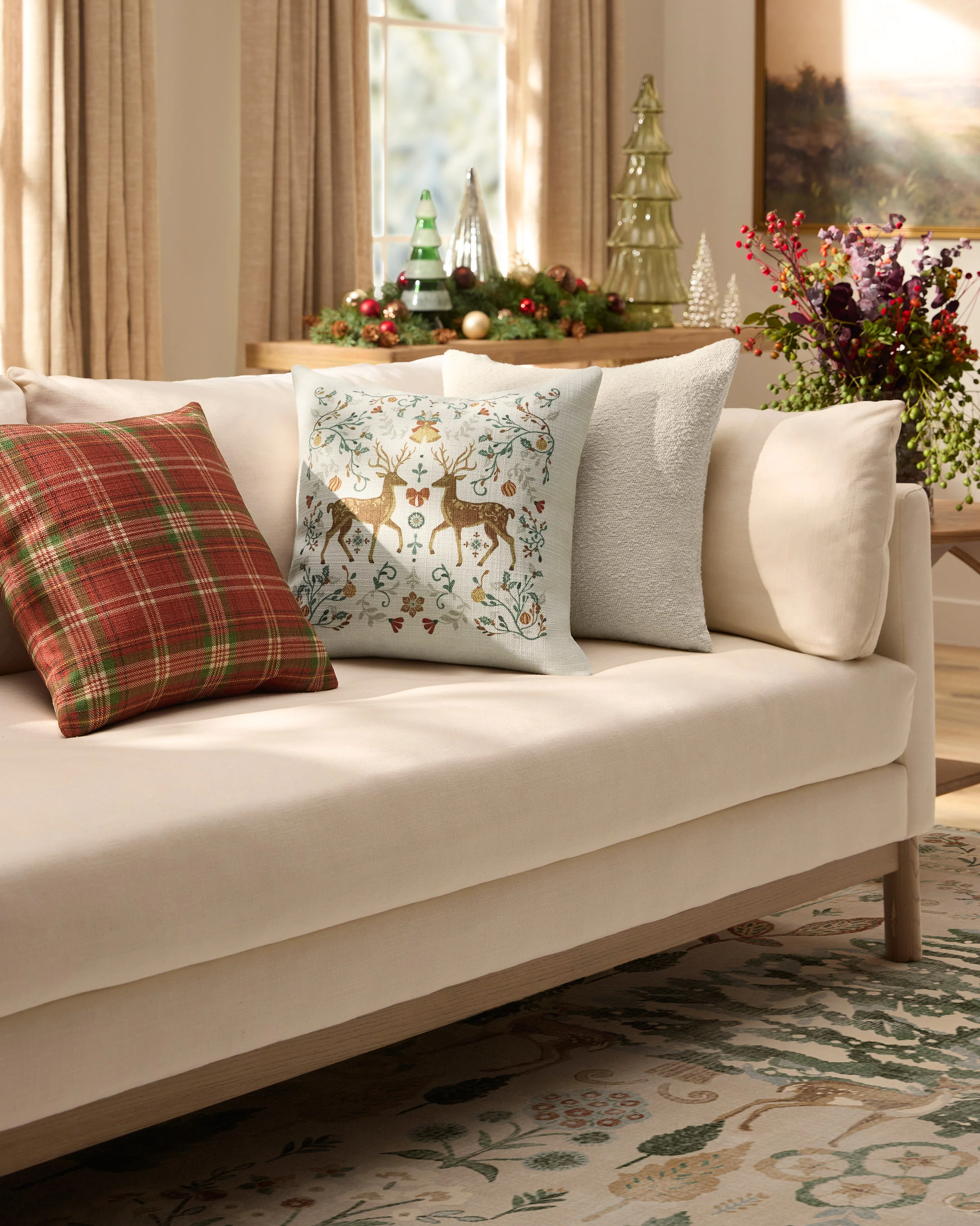 Belle Ivory Woven Throw Pillow