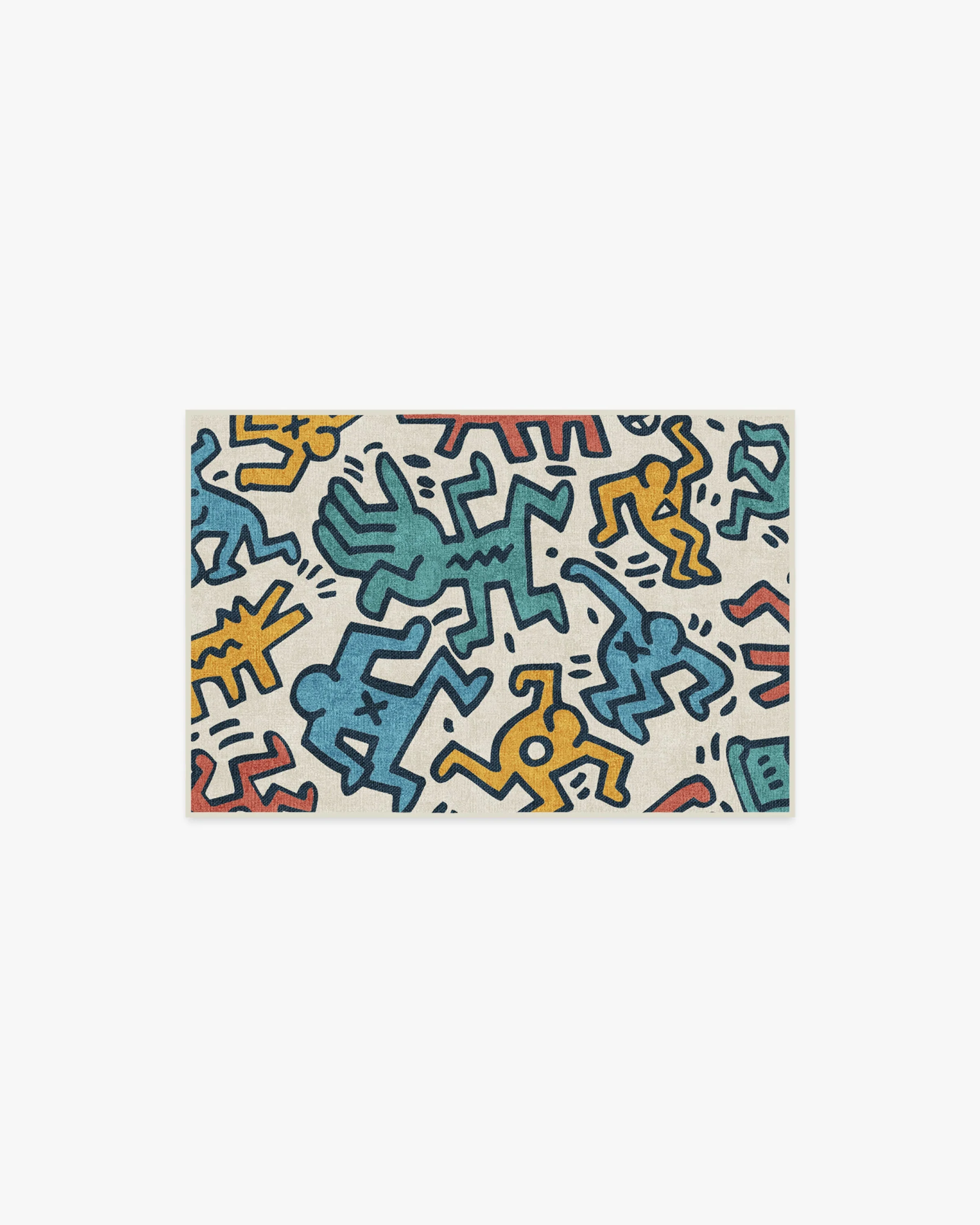 Block Party Multicolor Rug by Keith Haring