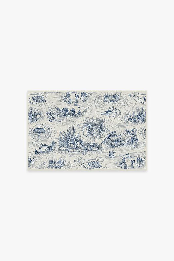 Star Wars Toile Blue Flatwoven Rug