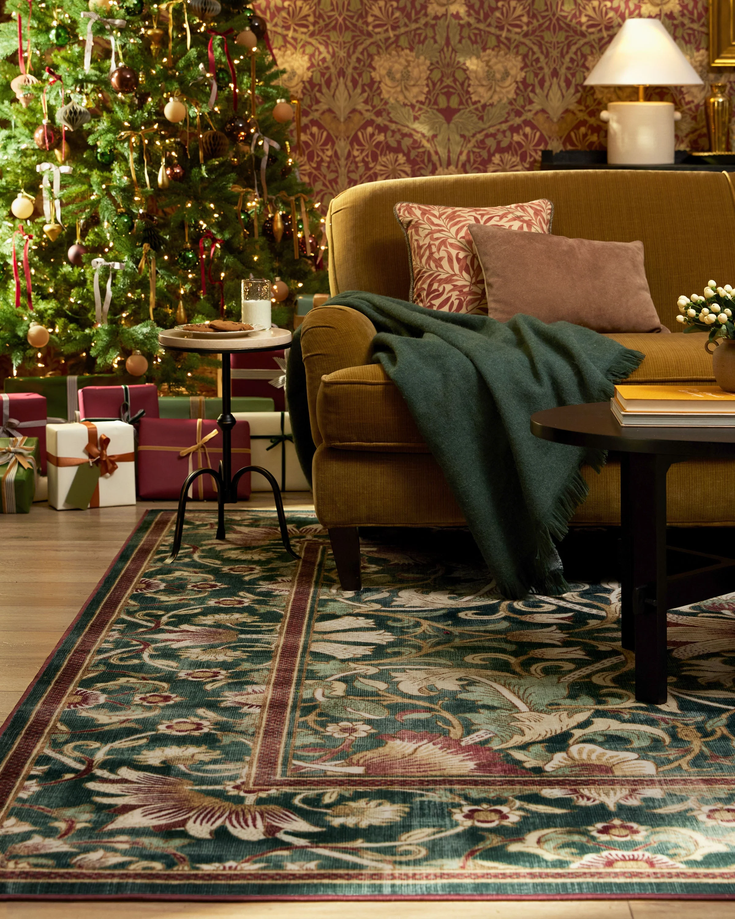 Lodden Soft Evergreen & Gold Rug by Morris & Co.