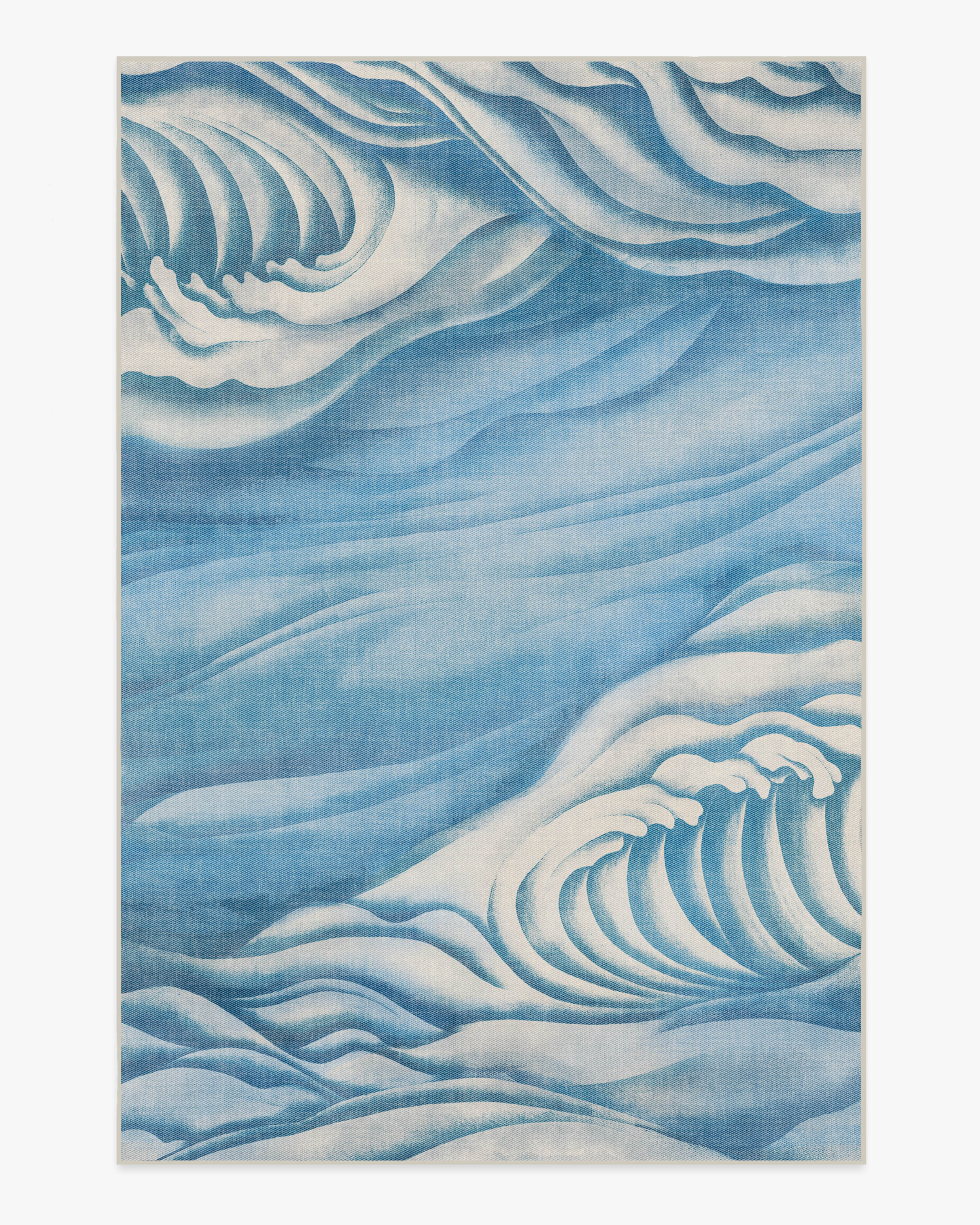 Waves Soft Blue Outdoor Rug by Gracie