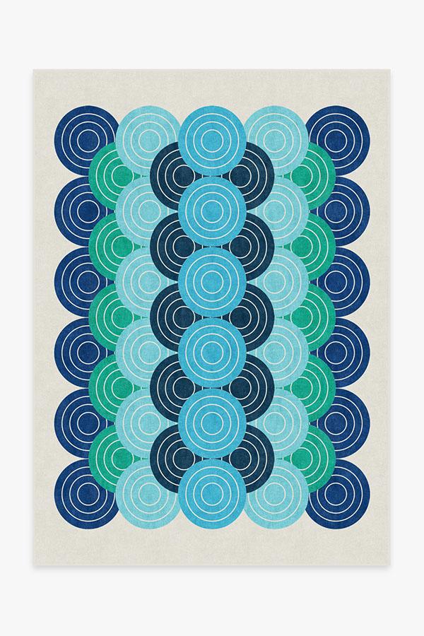 Biba Blue Green Flatwoven Rug by Jonathan Adler