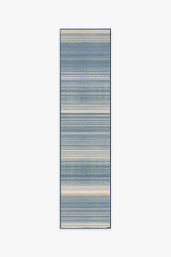 Coastal Linear Stripe Slate Flatwoven Rug
