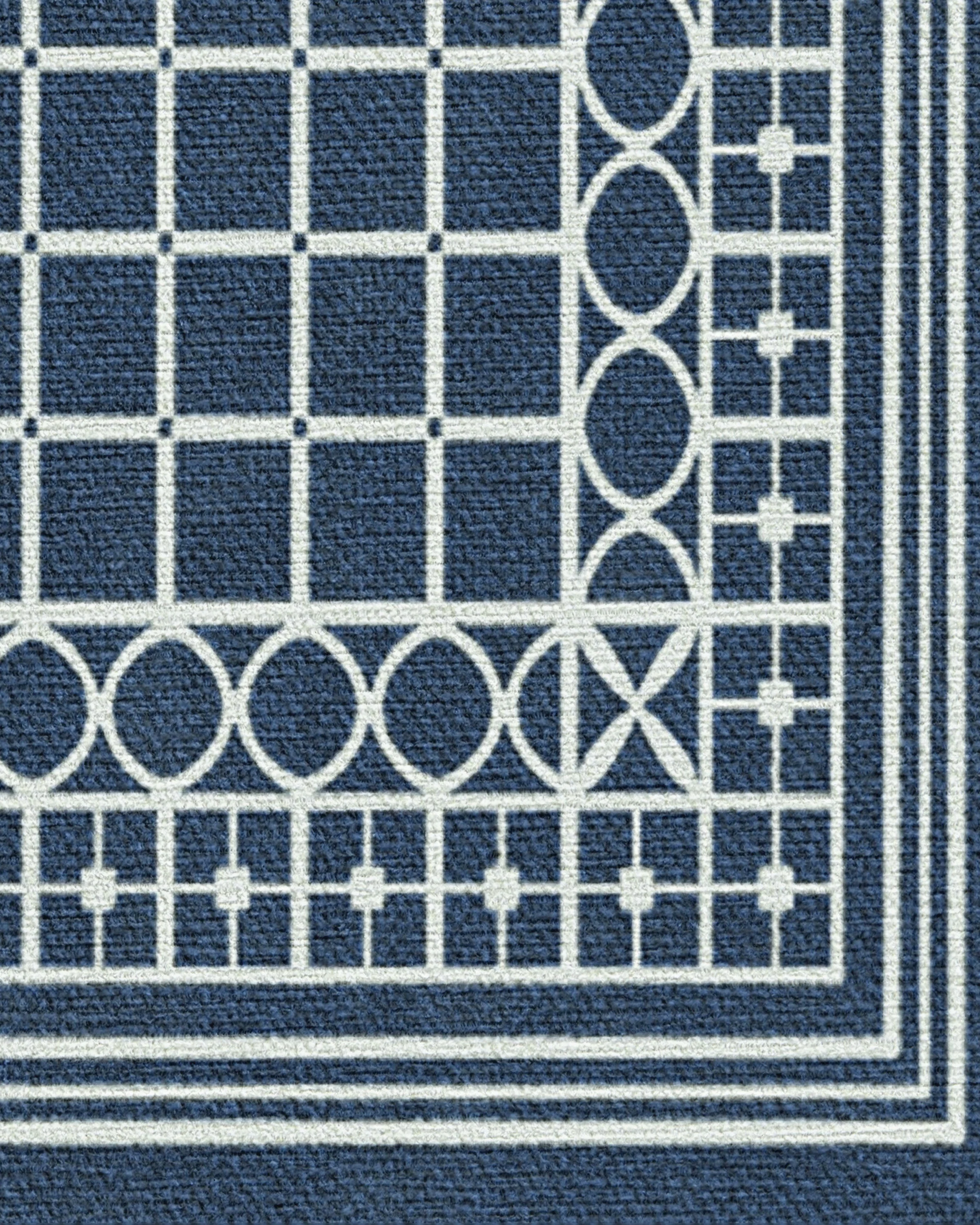 Palm Beach Navy Flatwoven Rug by Gray Malin