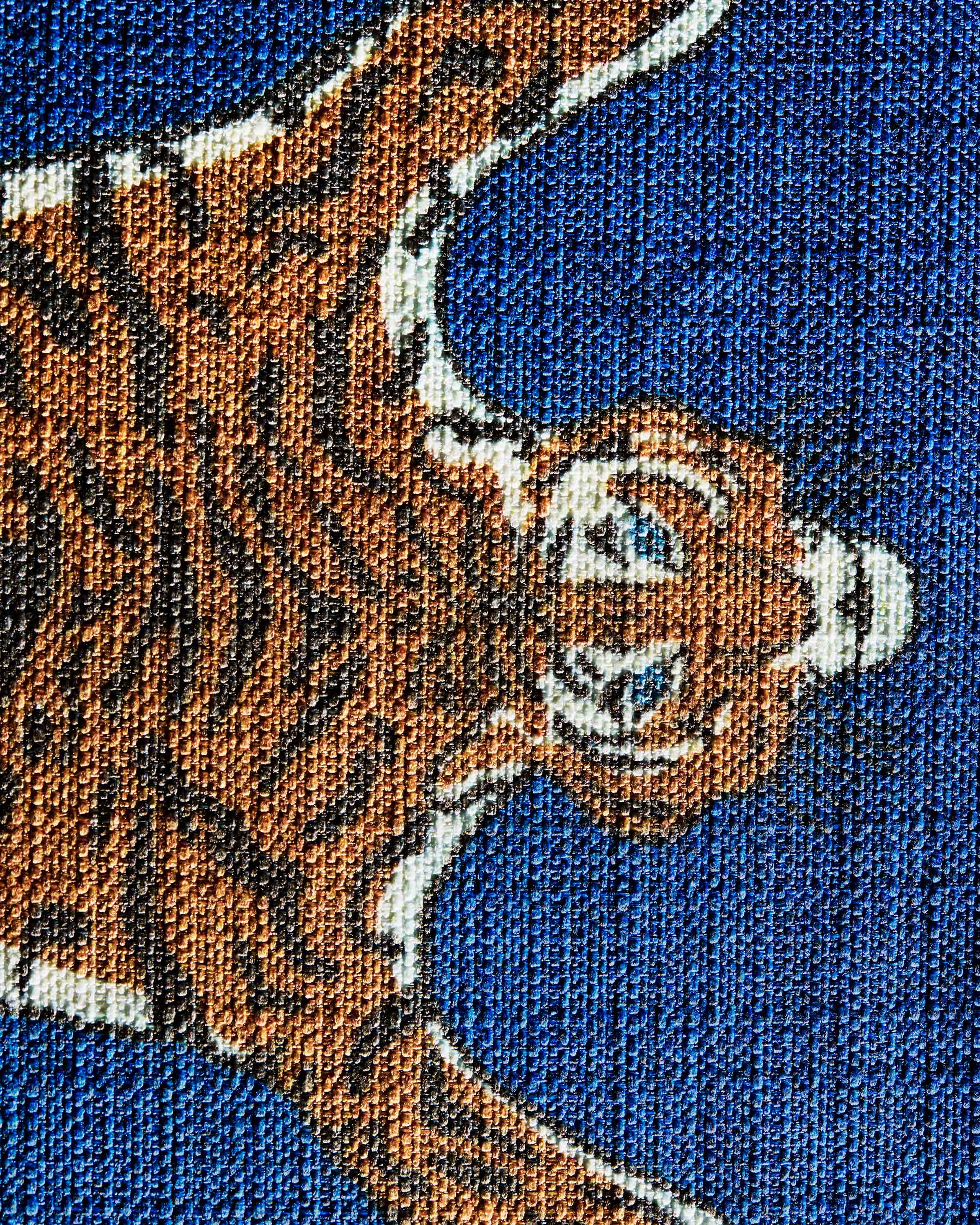 Tiger Blue Woven Bolster Pet Bed by Jonathan Adler