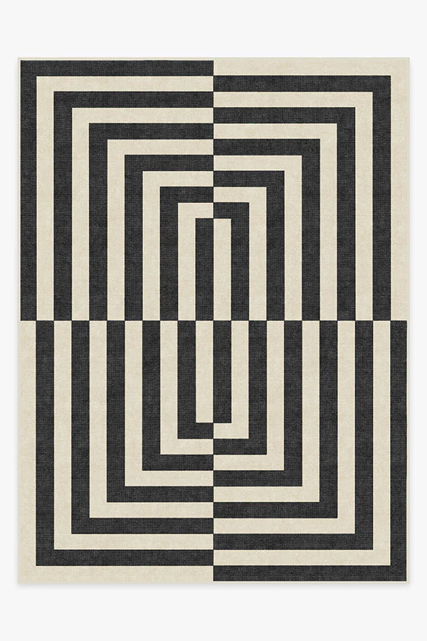 Op Art Charcoal Rug by Jonathan Adler