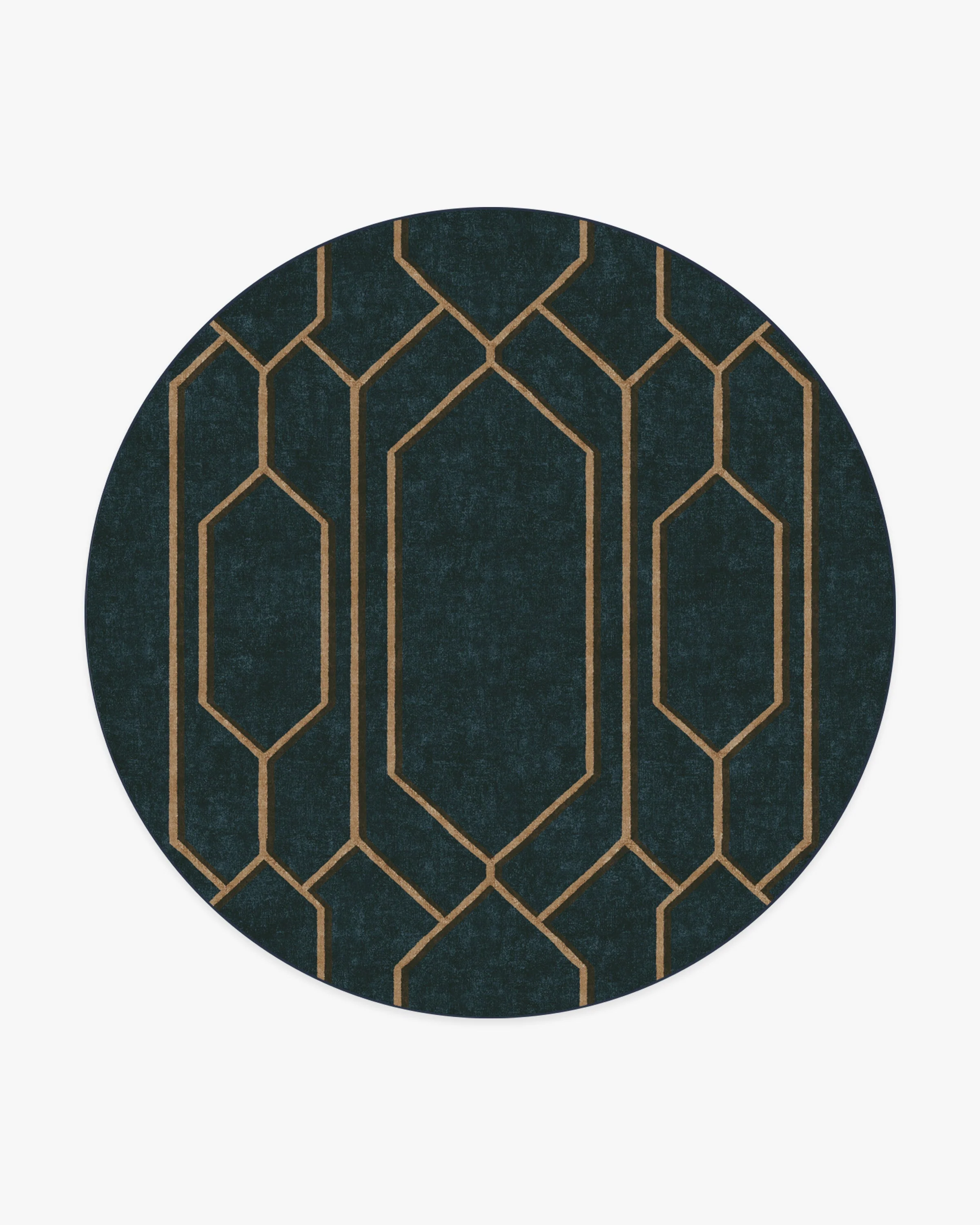 Bryant Marine Blue & Gold Flatwoven Rug by The Hiltons