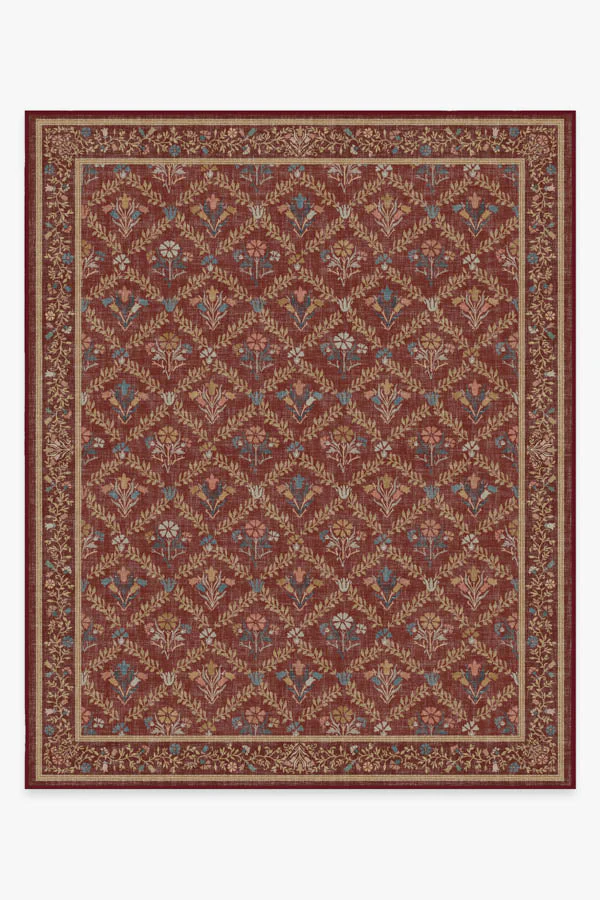 Bellflowers Amber Red Rug by Morris & Co.