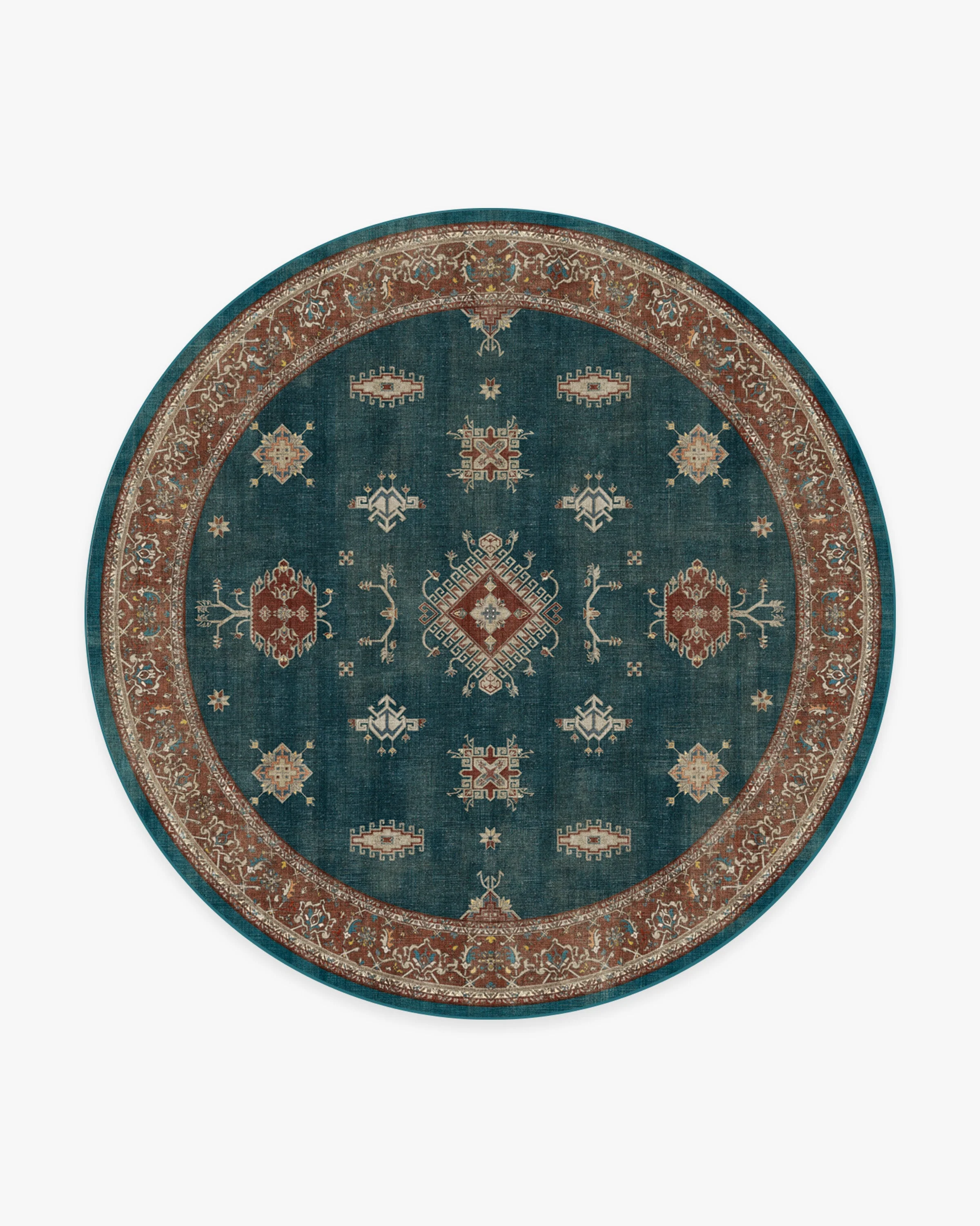Verena Teal Blue Flatwoven Rug