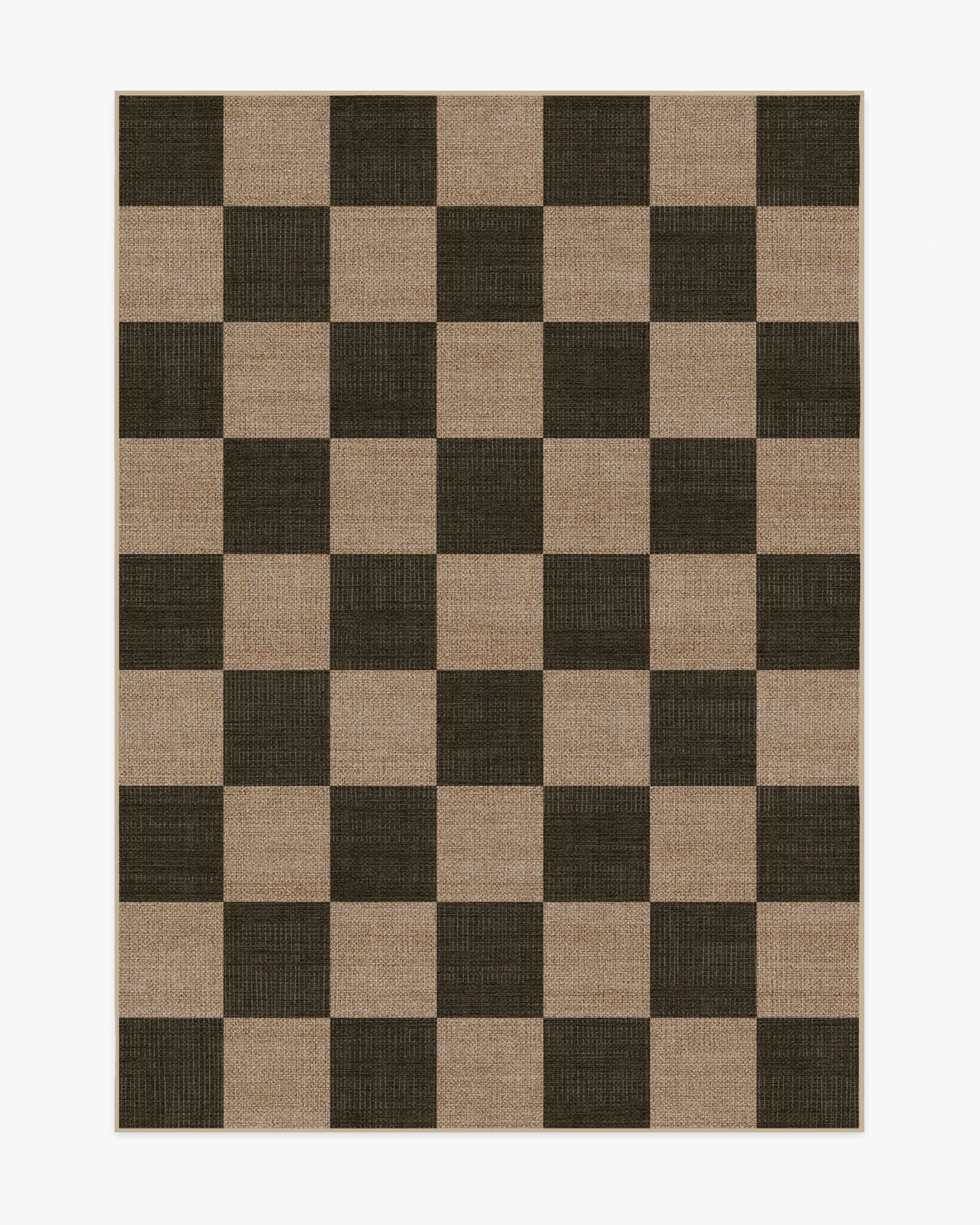 Checkerboard Soft Black Re-Jute Rug