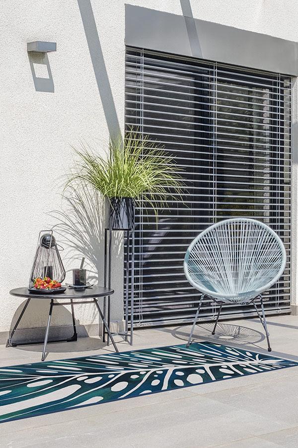 Panama Teal Blue Outdoor Rug