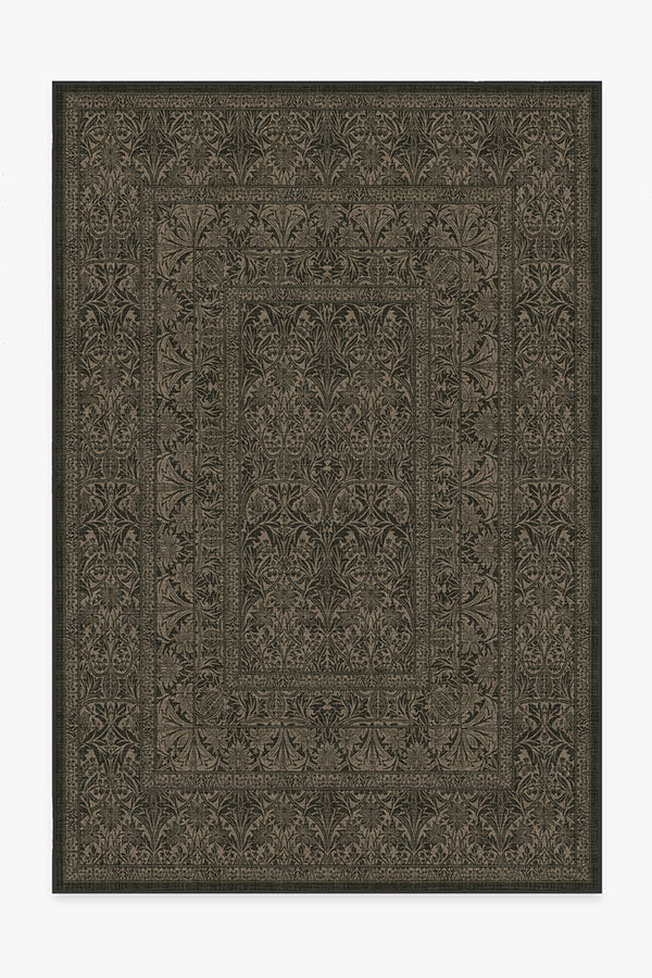 Bluebell Soft Black Flatwoven Rug by Morris & Co.