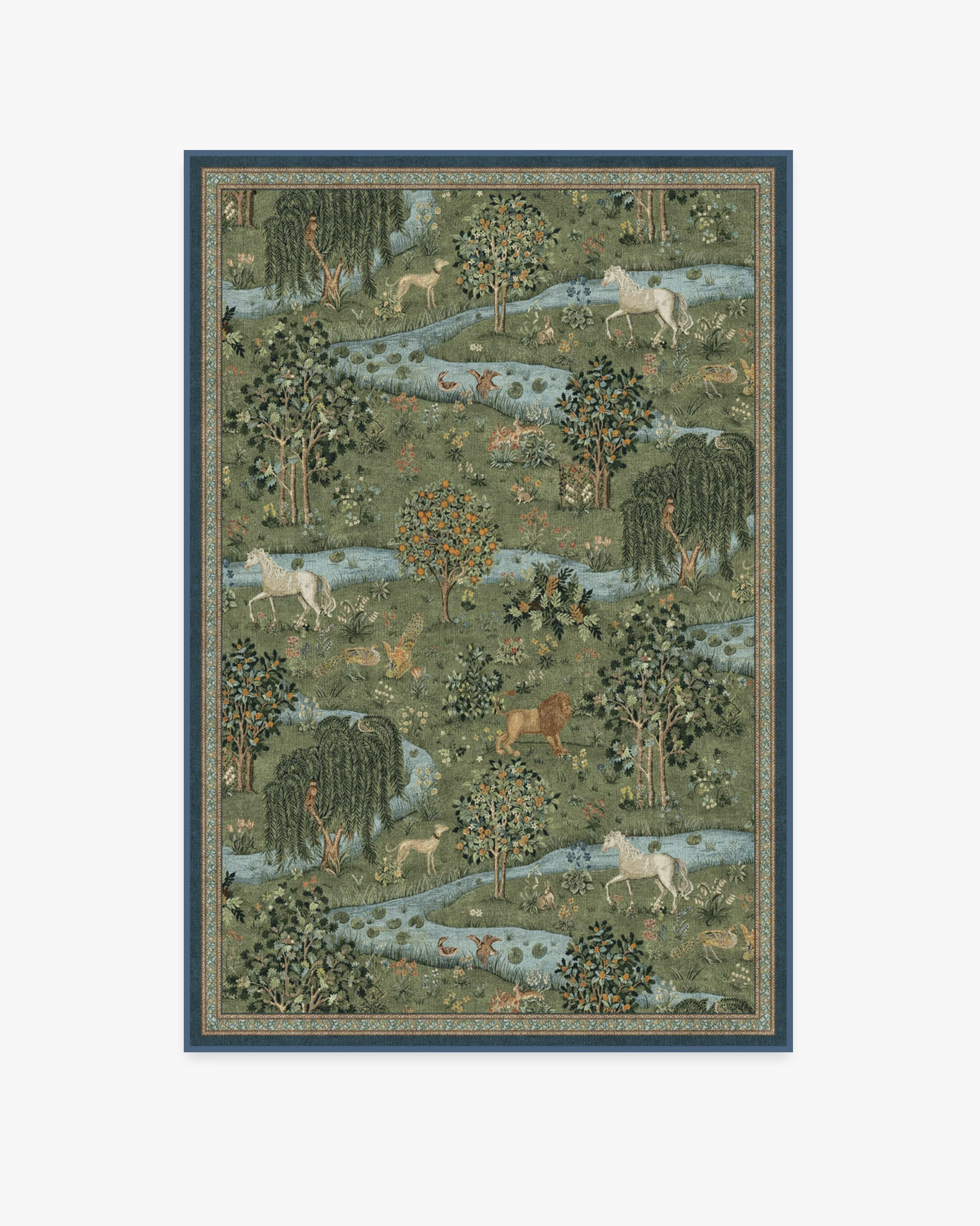 Owl & Willow Green Flatwoven Rug by Morris & Co.