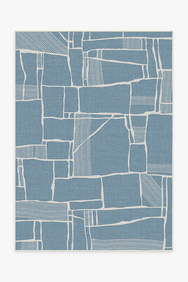 Rune Slate Blue Outdoor Rug