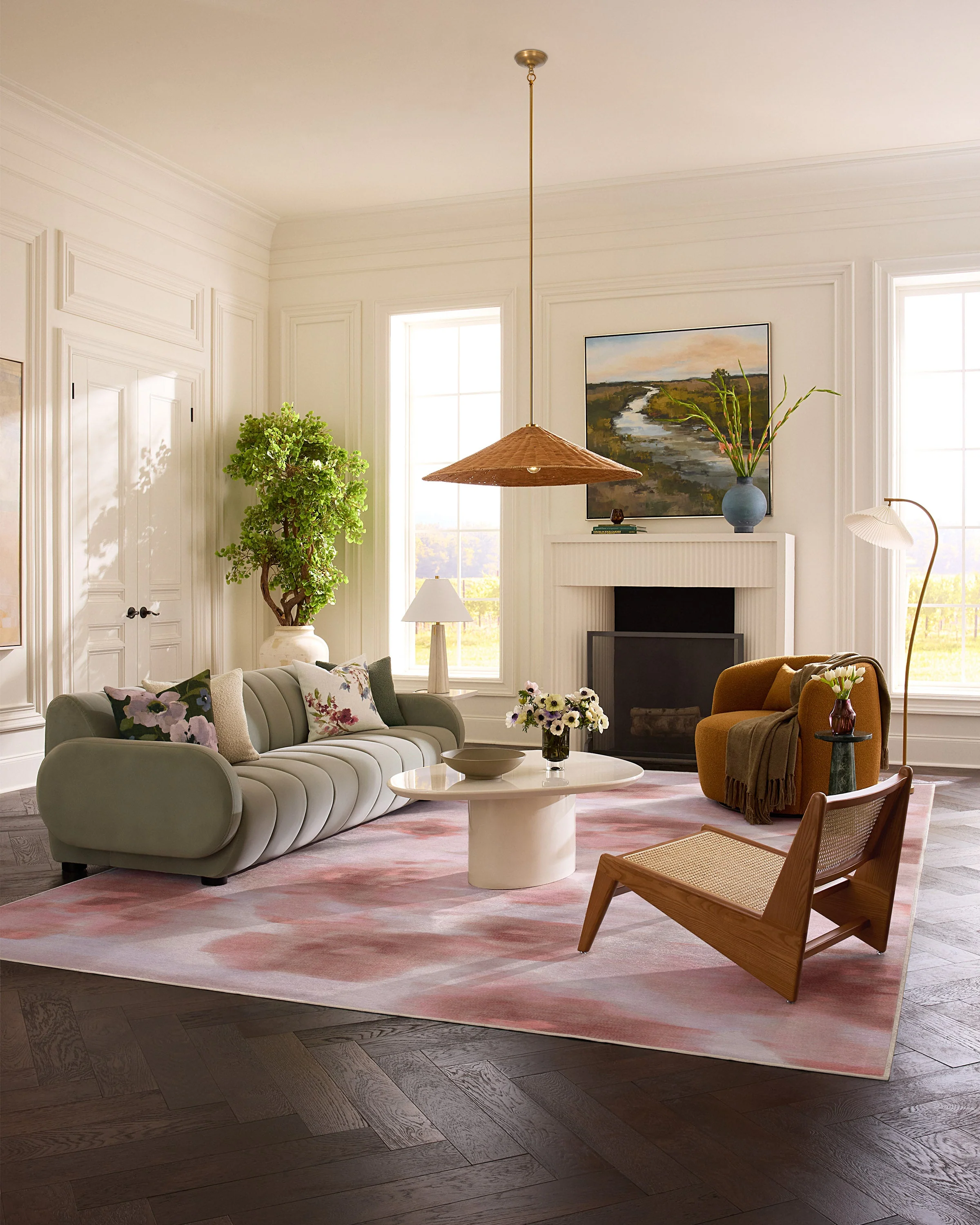 Emma Soft Rose Flatwoven Rug