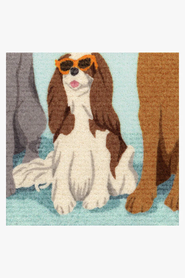 Dog's Day Out Blue Doormat by Gray Malin