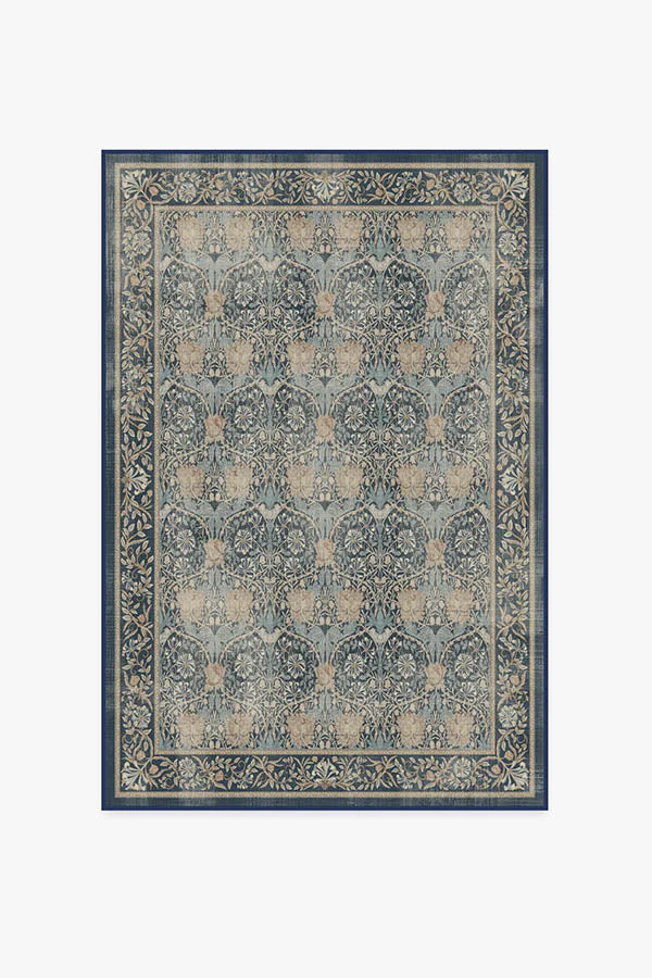 Honeysuckle & Tulip Indigo Rug by Morris & Co.