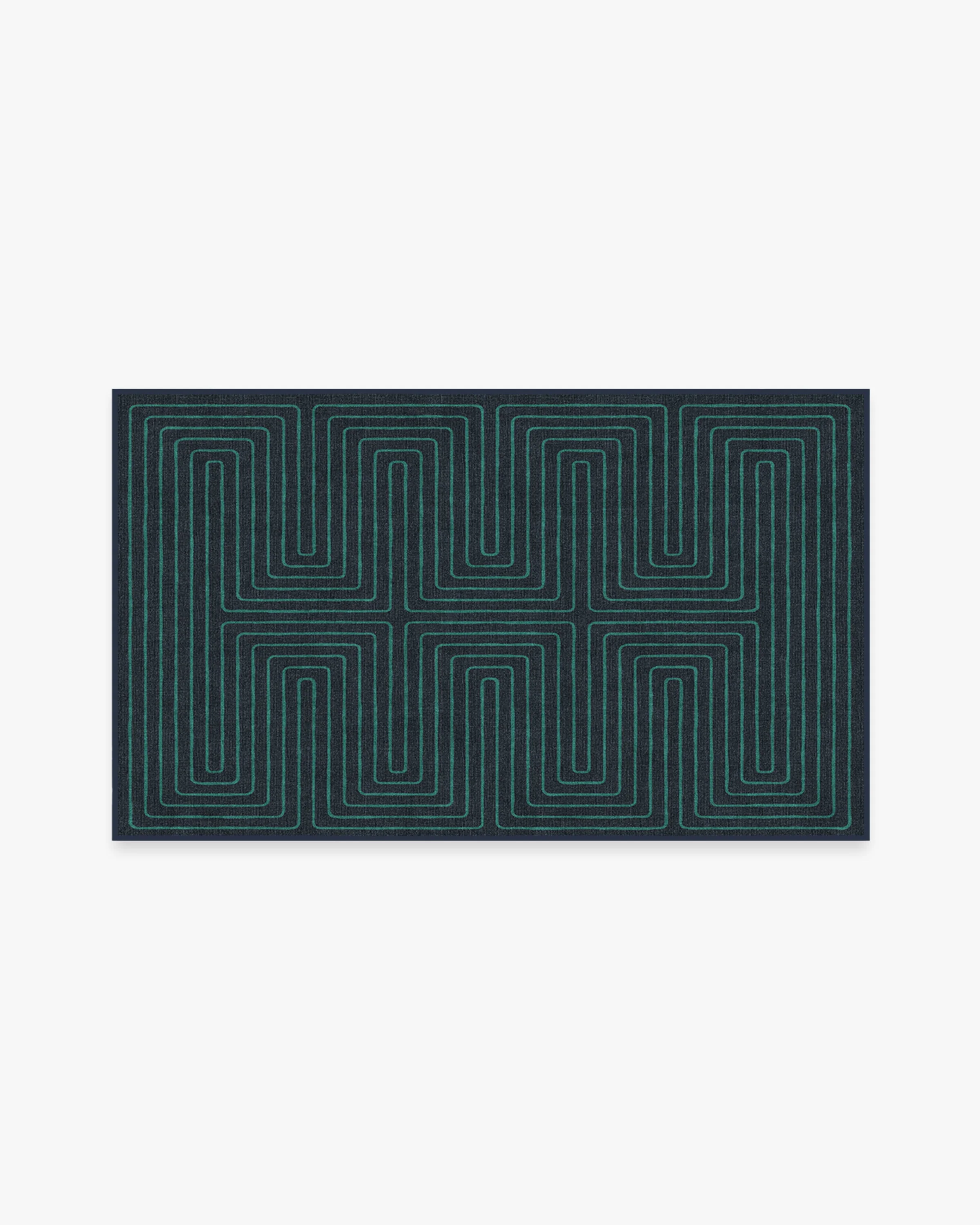Labyrinth Navy & Teal Rug by Jonathan Adler