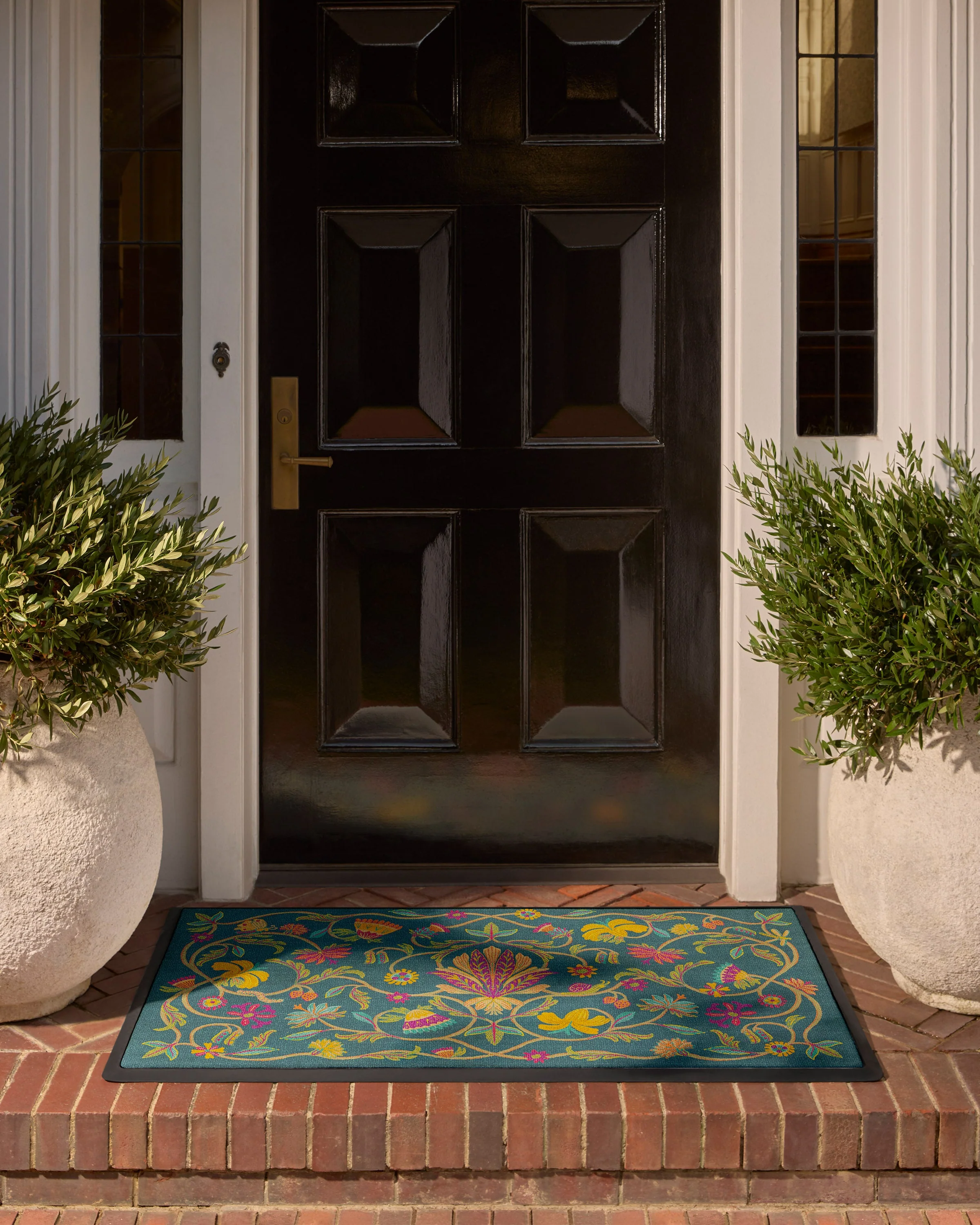 Tendril Teal Large Doormat by Iris Apfel