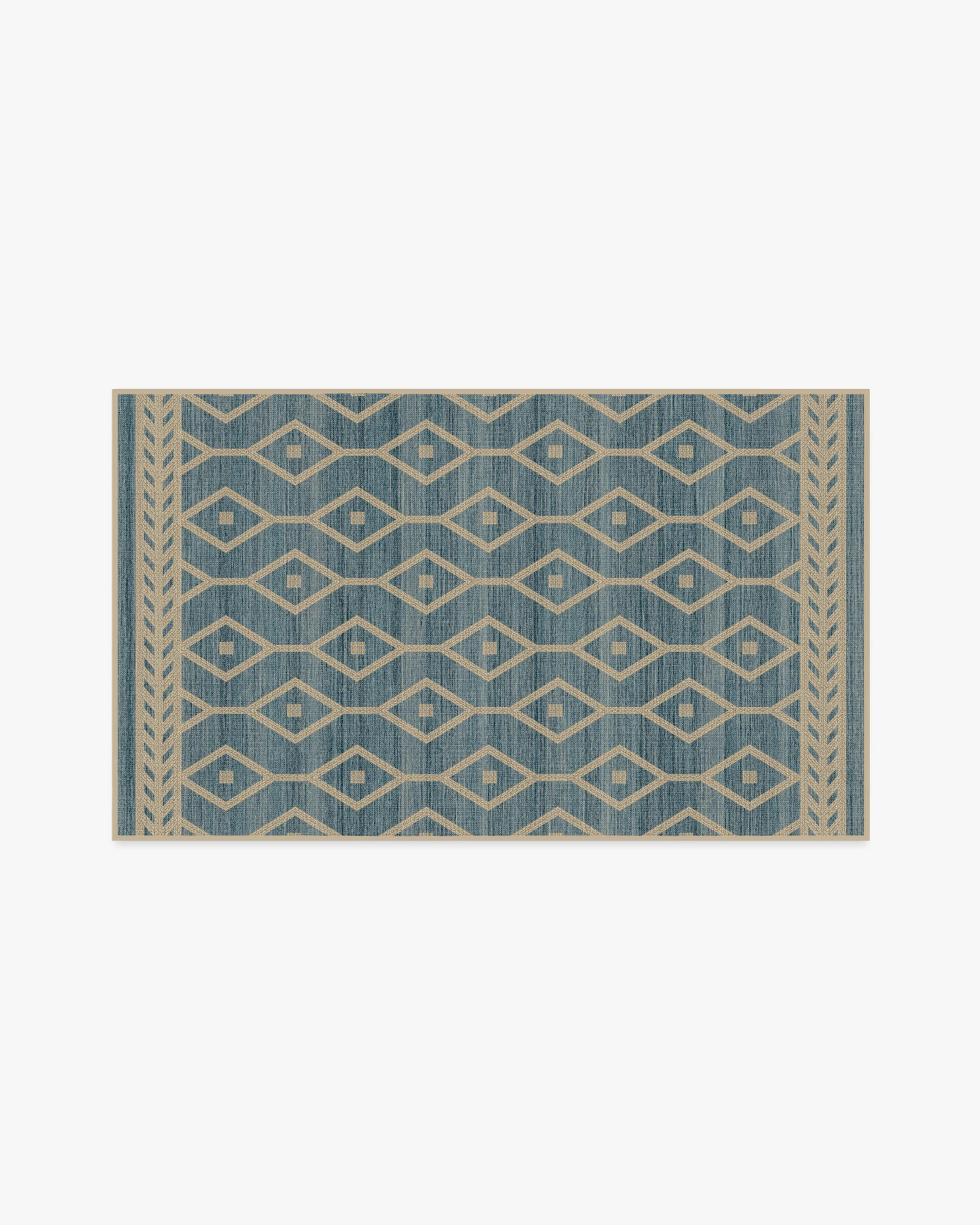 Newport Slate Blue Re-Jute Rug by Gray Malin